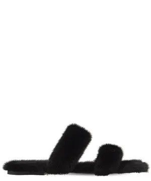 Saint Laurent Paris oc11z1125 Bleach Mules in Animal Free Fur in Black Size US 10.5 / IT 40.5 - 1 Thumbnail