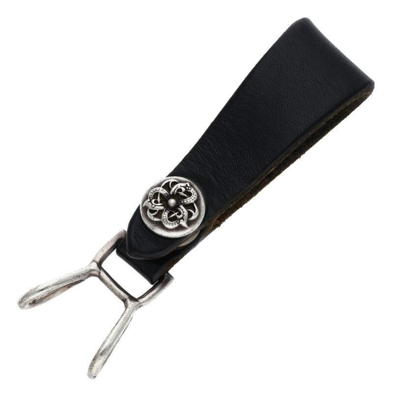 CHROME HEARTS Celtic Ball Button Leather Belt Loop