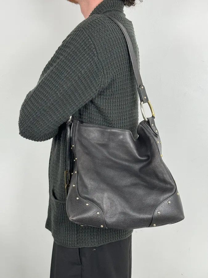 Dolce & Gabbana 2000s Dolce & Gabbana Black Studded Leather Shoulder Bag Size ONE SIZE - 2 Thumbnail