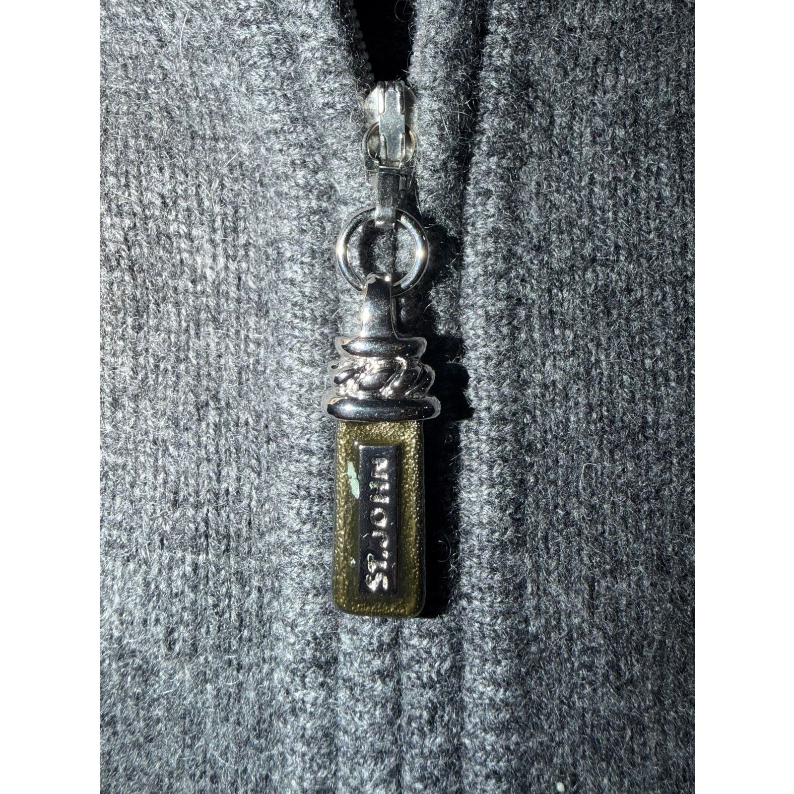 St. John St. John Sport Womens 100% Cashmere Sweater Gray Zip Fur XL Size XL / US 12-14 / IT 48-50 - 6 Thumbnail