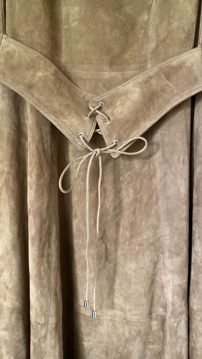 Ralph Lauren Purple Label Ralph Lauren Purple Label Suede Leather Dress Brown (NWT) Size S / US 4 / IT 40 - 2 Thumbnail
