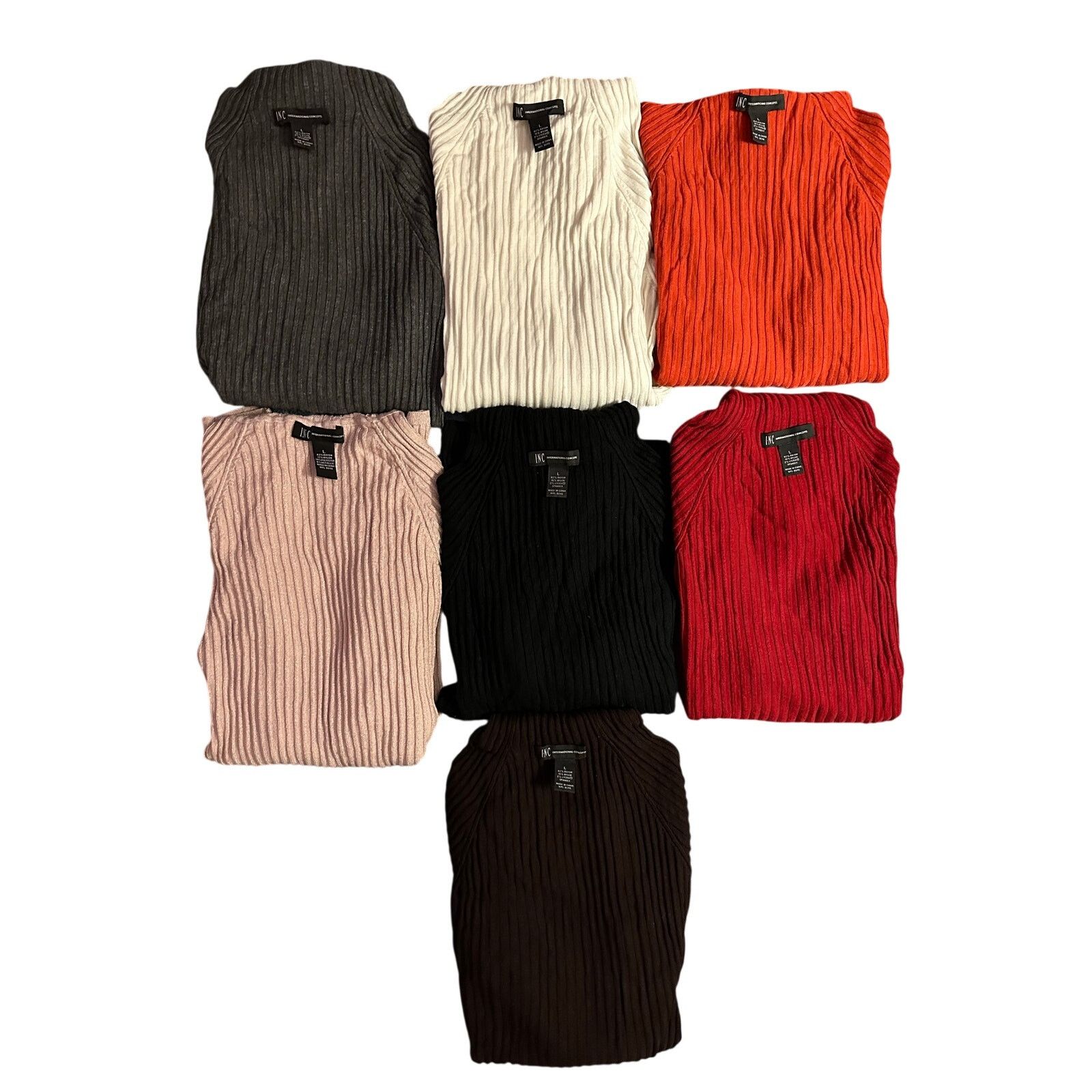 Other Lot of (7) INC International Concepts Long Sleeve Turtleneck Size L / US 10 / IT 46 - 1 Thumbnail