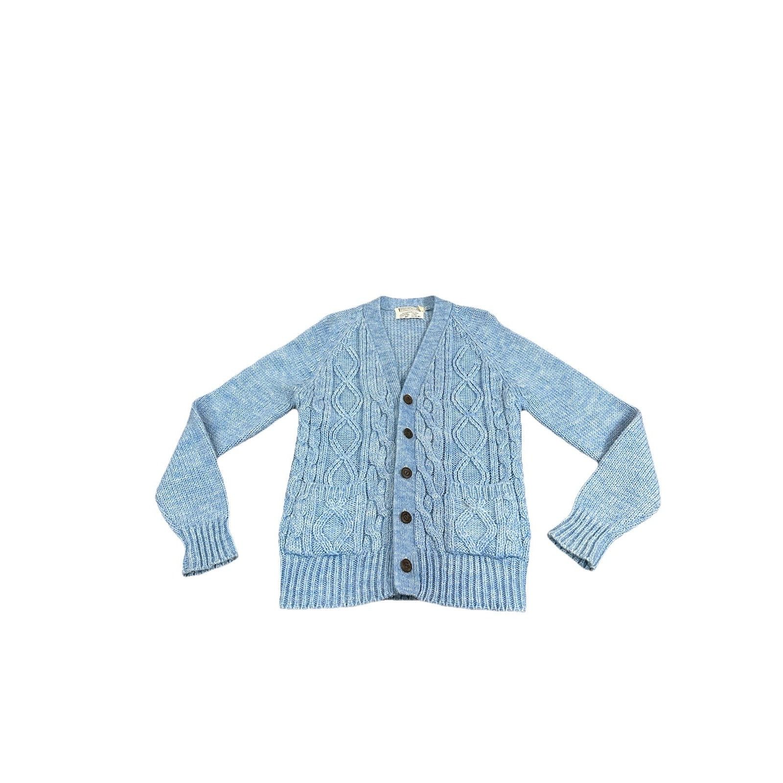 Sears Vintage Sears Knitted Cardigan Sweater Blue Size M / US 6-8 / IT 42-44 - 1 Thumbnail