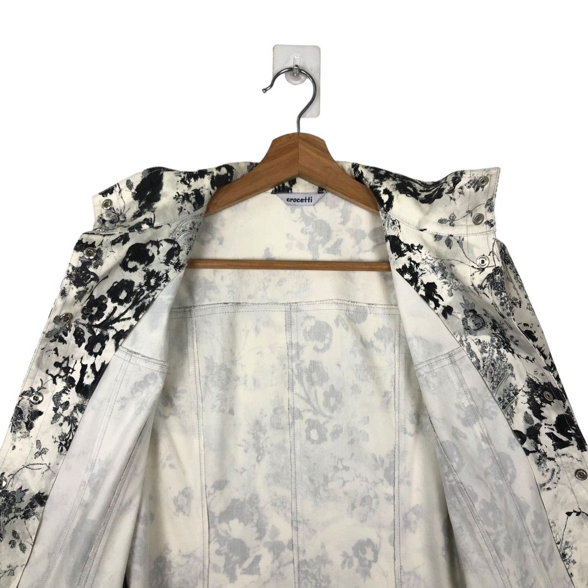 Japanese Brand VINTAGE BIKER JACKET OVERPRINT FLOWER CROCETTI ISSEY MIYAKE Size US M / EU 48-50 / 2 - 10 Thumbnail