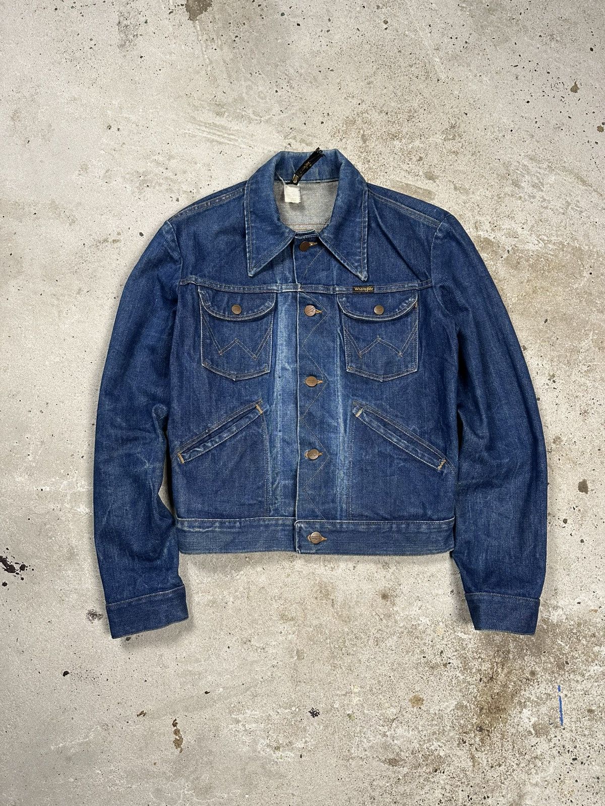 Wrangler Vintage 70s Wrangler Denim Jeans Trucker Jacket Size US S / EU 44-46 / 1 - 1 Thumbnail