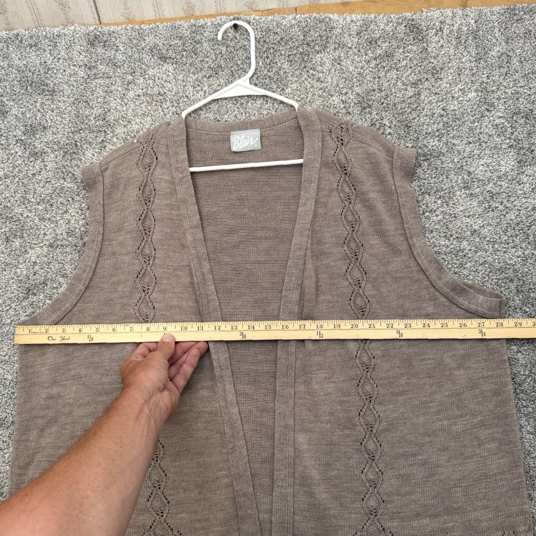 Blair VINTAGE Blair Cardigan Sweater 4X Open Front Knit Long Sleeve Women Plus Brown 80s Cozy Cottagecore Size XXL / US 16-18 / IT 52-54 - 3 Thumbnail