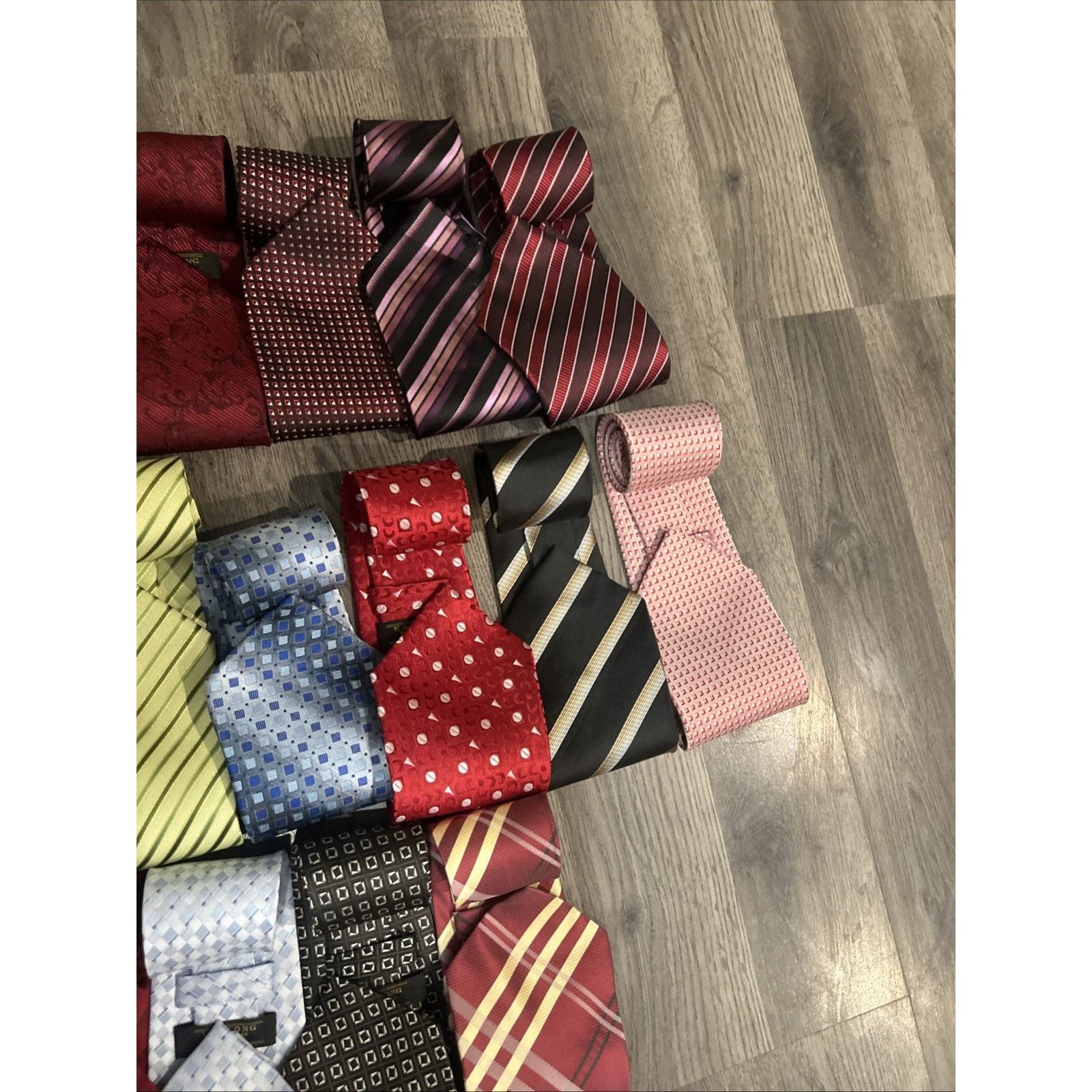 Kai Lot Of 21 Kai Long 100% Silk Ties Various Colors & Patterns Size ONE SIZE - 20 Thumbnail