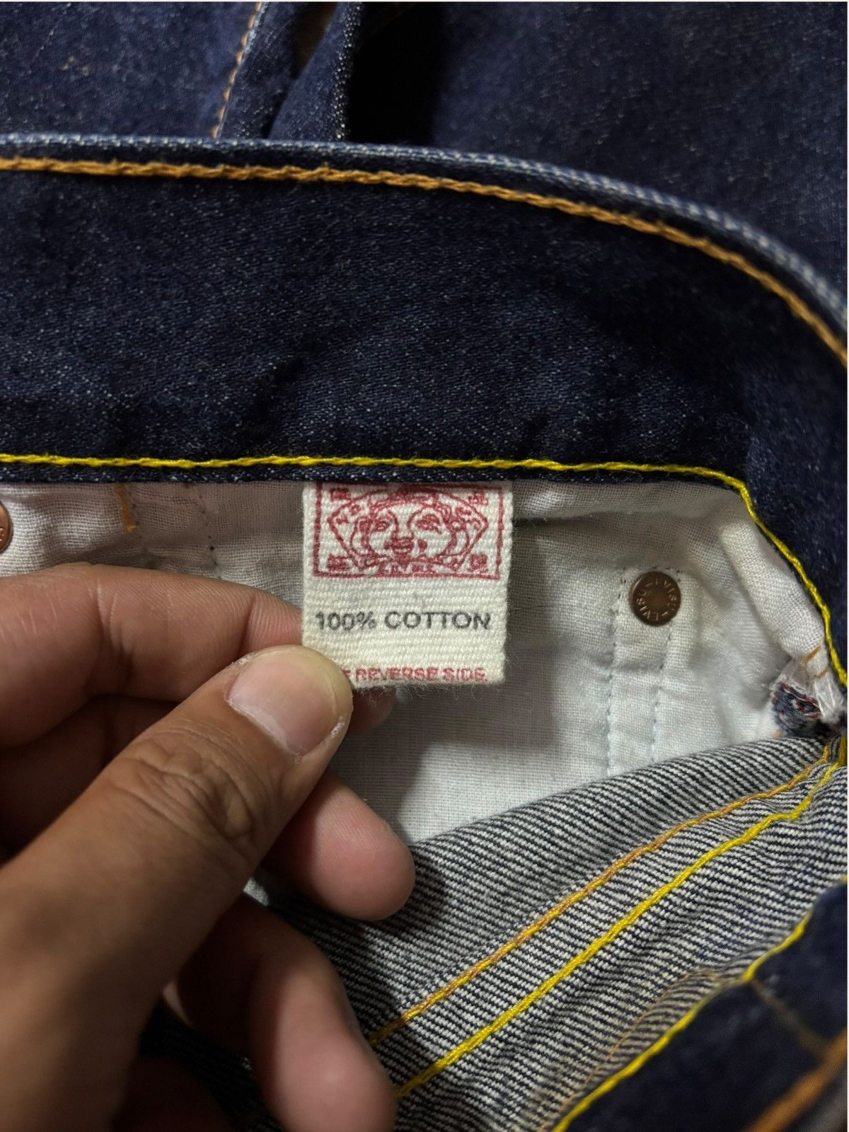 Evisu Japan Evisu No 2 Lot 2007 Buckle Back Jeans Size US 36 / EU 52 - 13 Thumbnail