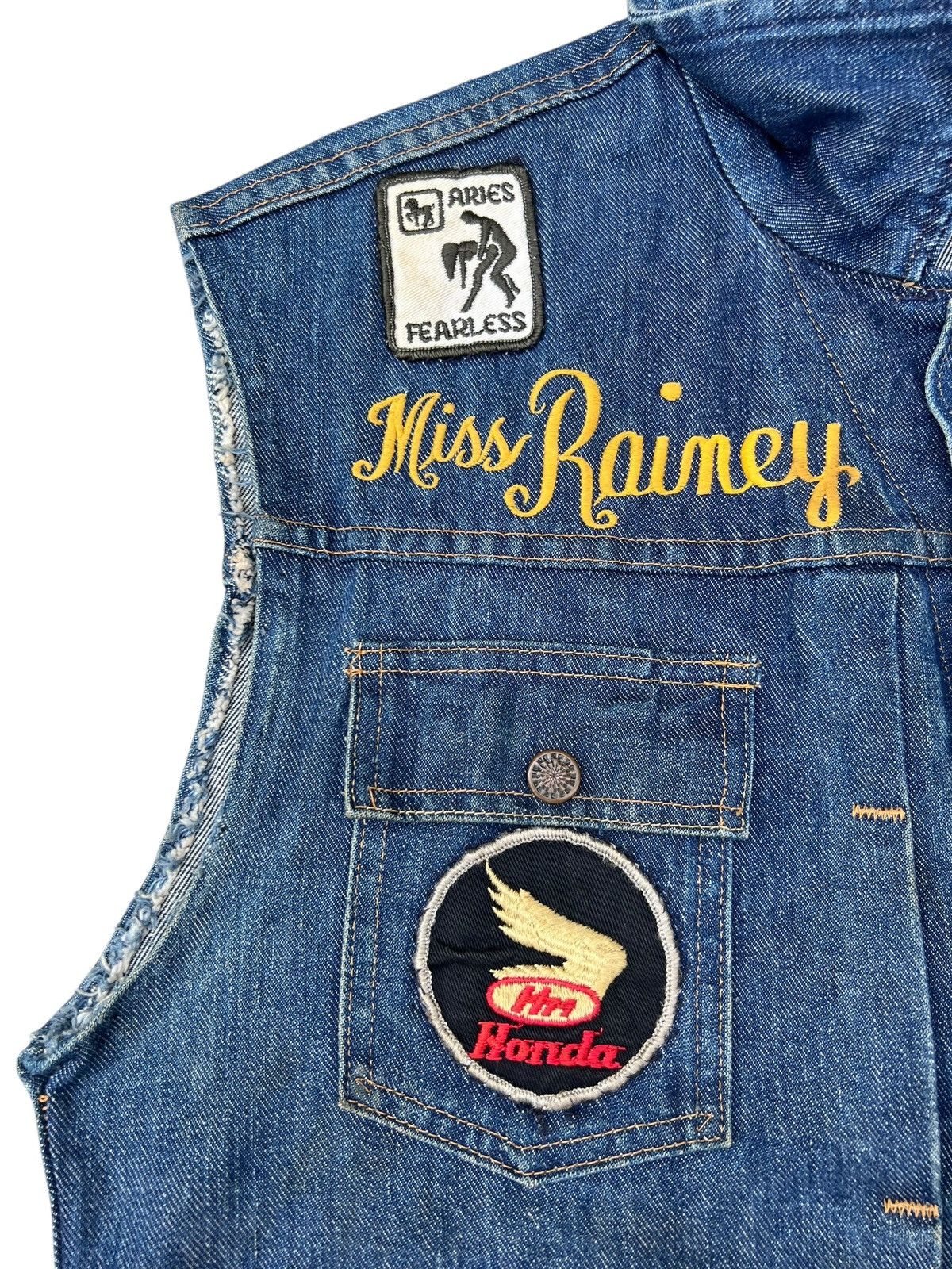 Vintage RARE! 60s Hippie Selvedge Denim Vest Size US L / EU 52-54 / 3 - 6 Thumbnail