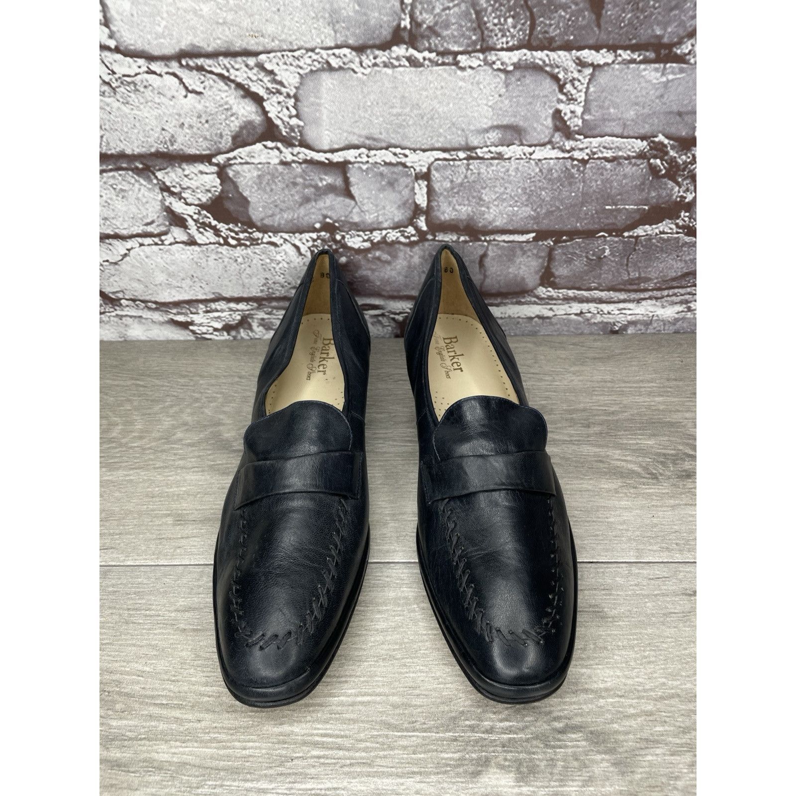 Barker Barker Flex Fine English Shoes Navy Blue Leather Loafers Wom Size US 7.5 / IT 37.5 - 2 Thumbnail