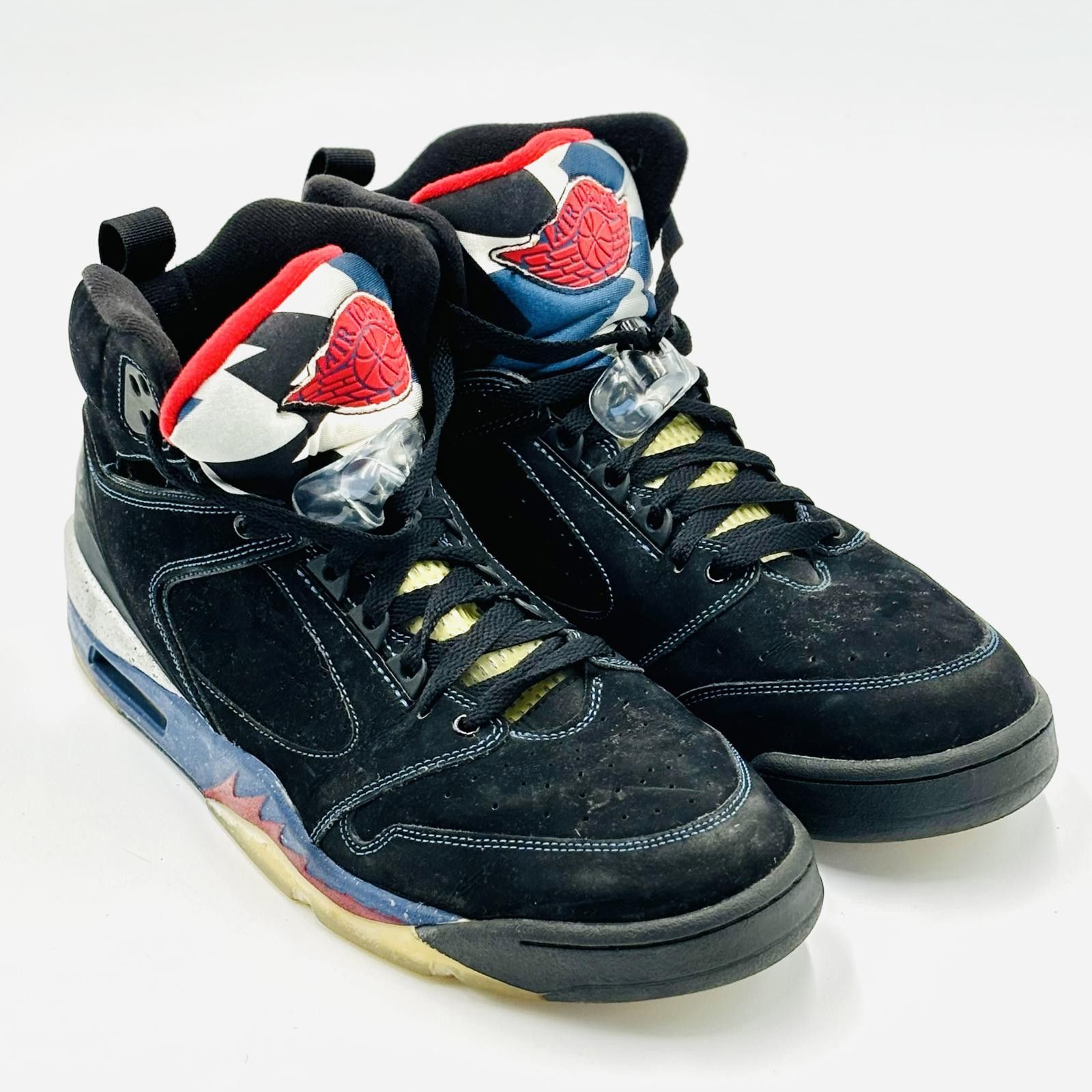 Designer Jordan Sixty Plus Black Varsity Red French Blue Size US 12 / EU 45 - 4 Thumbnail