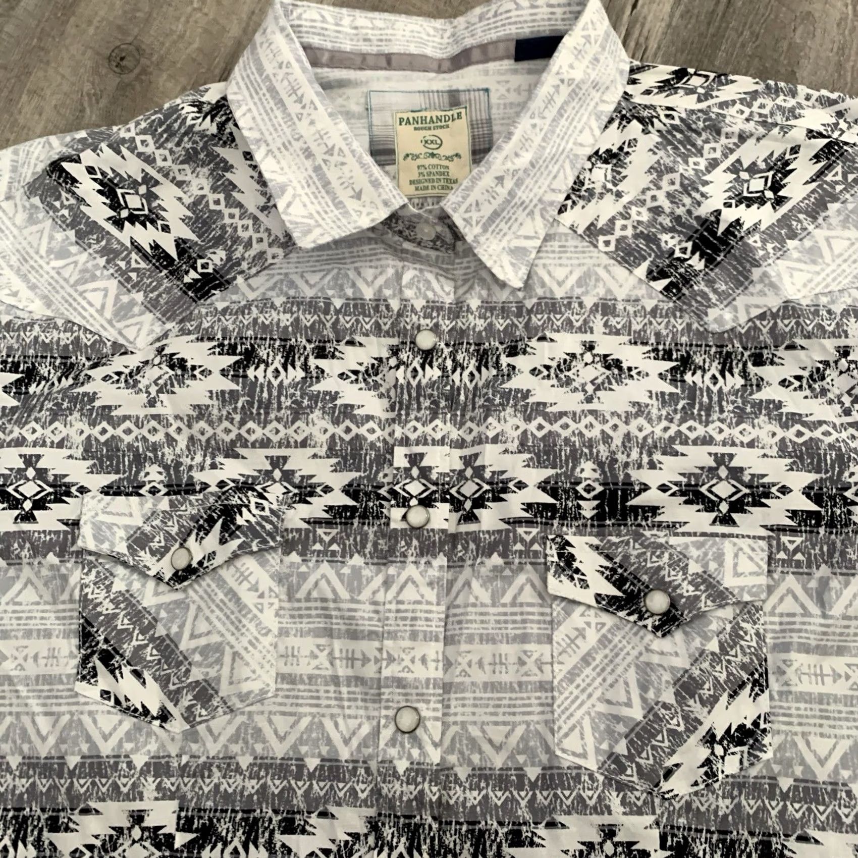 Vintage VINTAGE Panhandle Rough Stock Shirt Mens 2XL Gray Cotton Spandex Western Long Sleeve Stretch Pearl Snap Button-Up Shirt Mens Girls Size US XXL / EU 58 / 5 - 3 Thumbnail