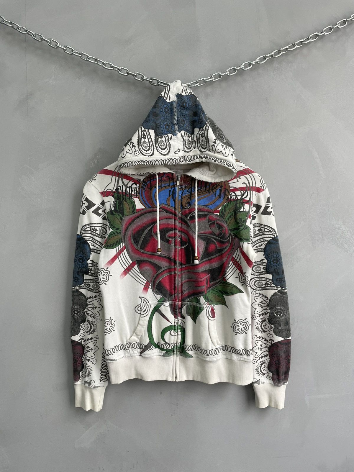 Japanese edhardy by christian audigier zip hoodie y2k