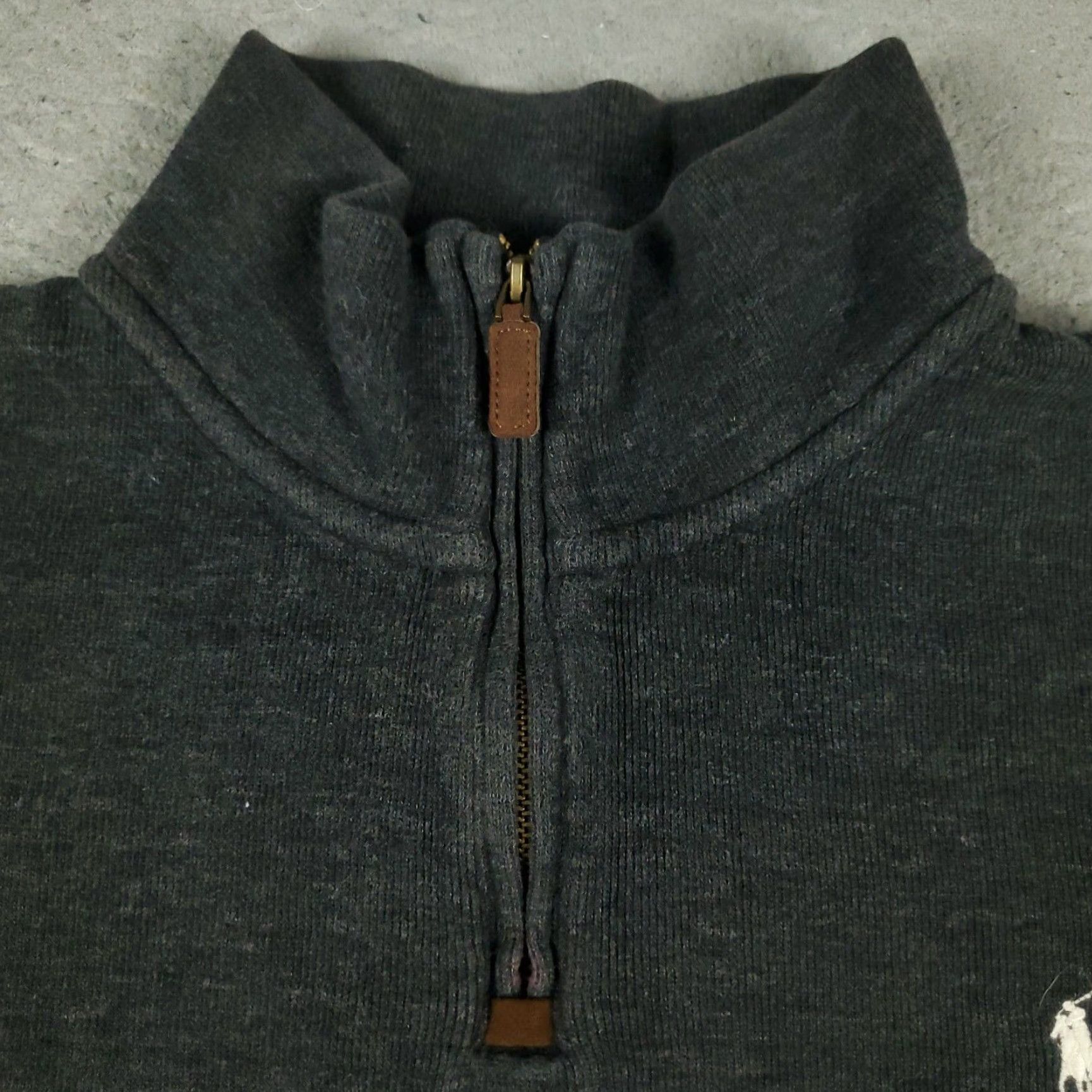 Ralph Lauren VINTAGE Ralph Lauren Sweater Mens 2XL Pullover Knit 1/4 Zip Long Sleeve Gray Casual Formal Outdoor Size US XXL / EU 58 / 5 - 2 Thumbnail