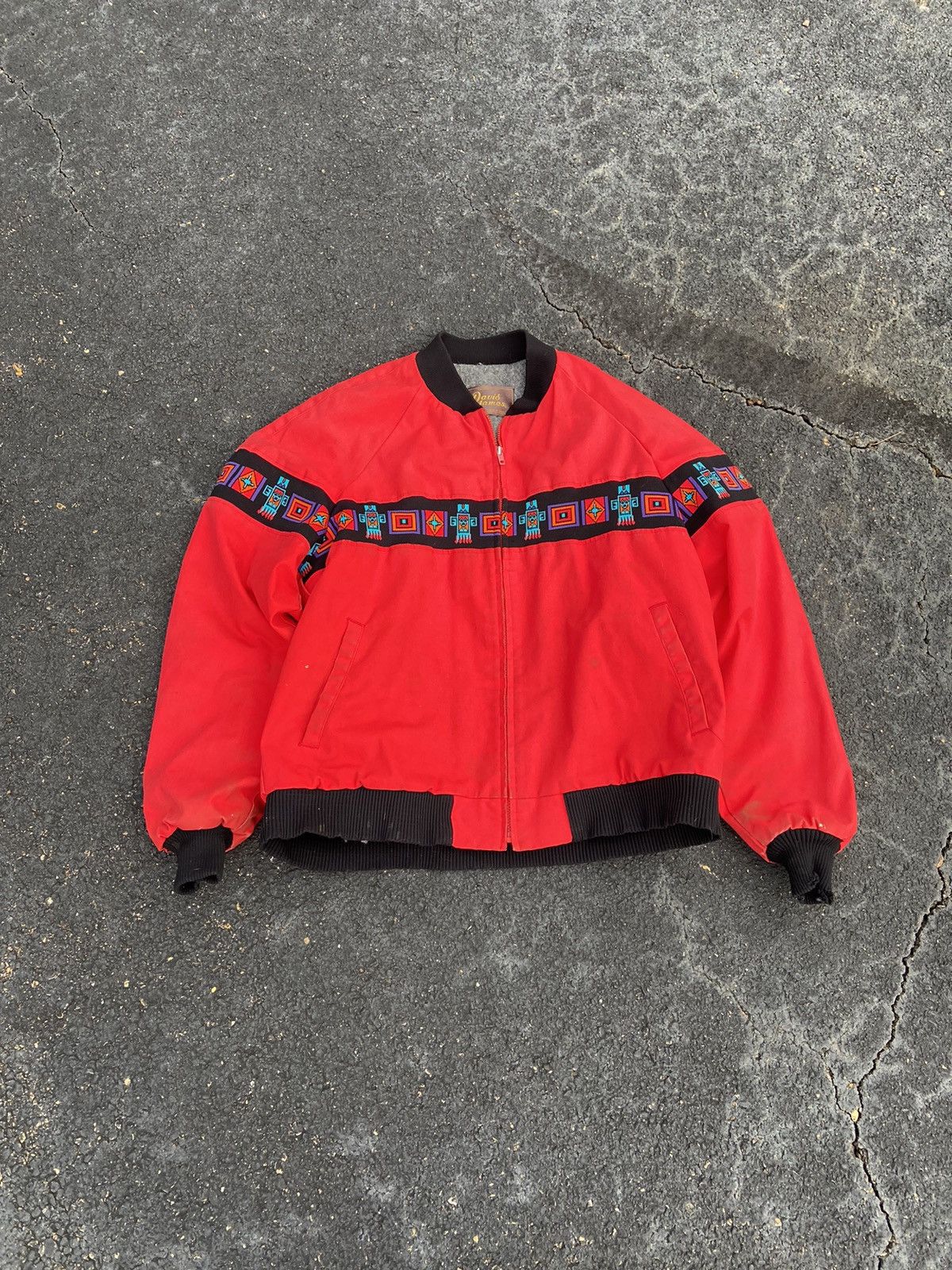 image of Crazy Vintage Carhartt Style Aztec Faded Jacket Usa XL in Red, Men's