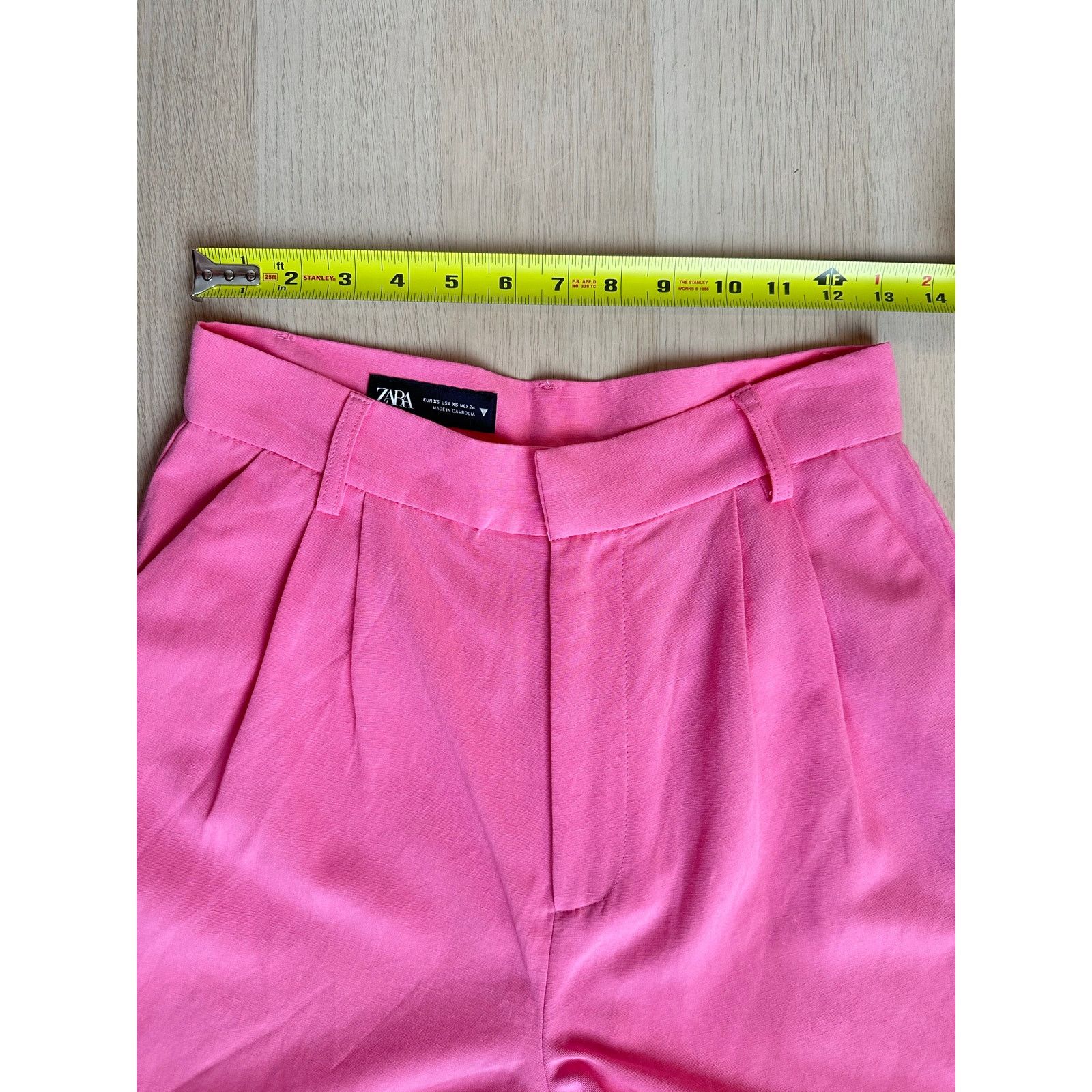 Zara Zara Pink Linen Shorts - Size XS - Mint Size 25" / US 0 / IT 36 - 2 Thumbnail