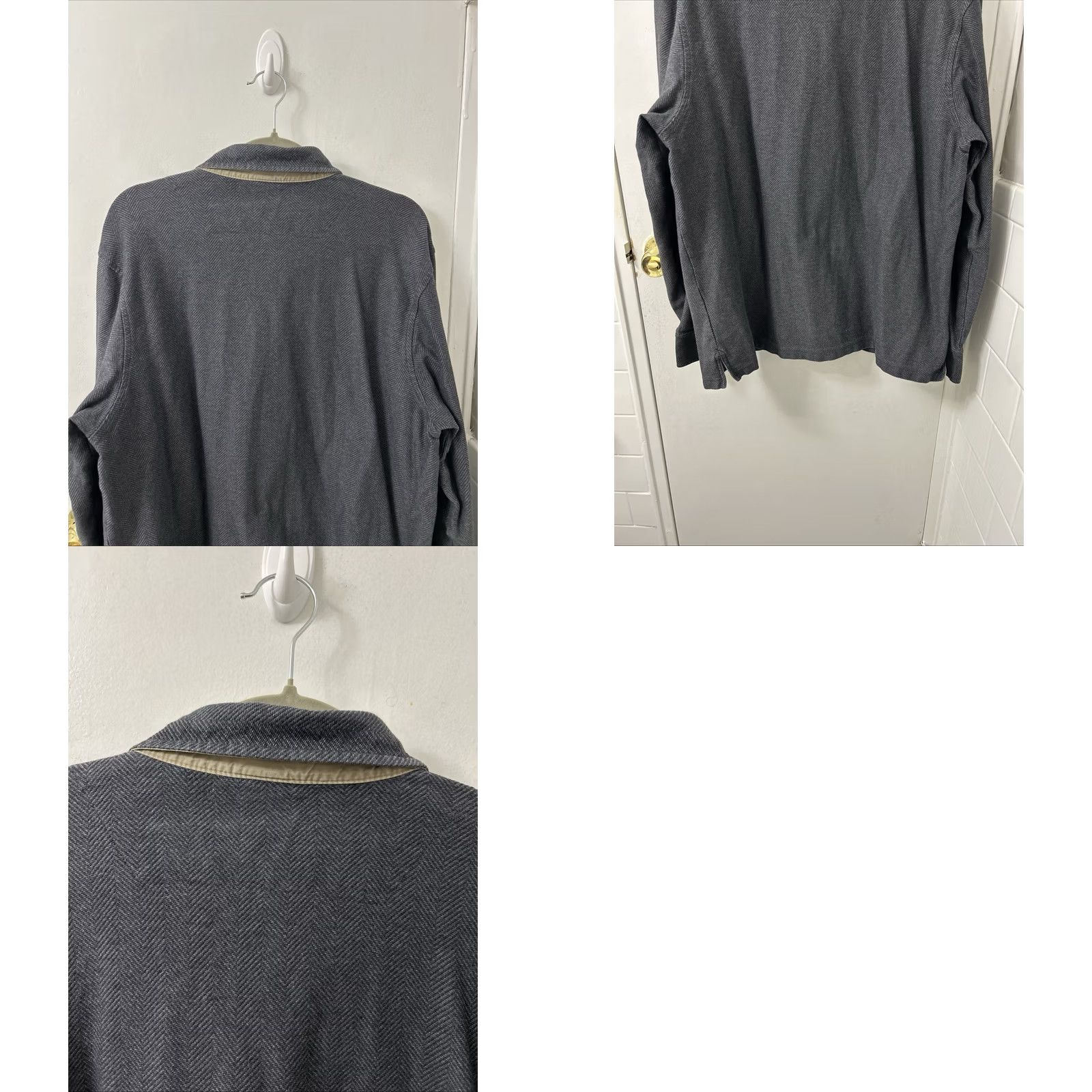 Vintage VINTAGE: No LL Bean Polo Shirt Mens L Gray Herringbone Cotton Long Sleeve 0RW01 Size US L / EU 52-54 / 3 - 8 Thumbnail