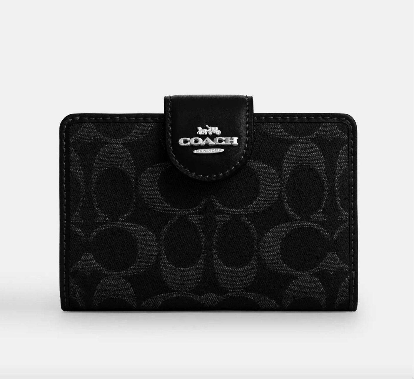 Coach Medium Corner Zip Wallet In Signature Denim CDF13 Size ONE SIZE - 8 Thumbnail