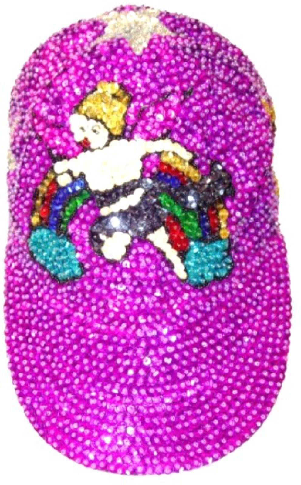 Designer Sequin Baseball Cap Angel Purple Size ONE SIZE - 1 Preview