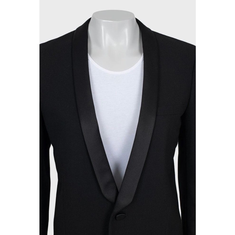 Saint Laurent Paris Saint Laurent Black Wool Jacket with Satin Lapels Sz.40/ L Size M / US 6-8 / IT 42-44 - 4 Thumbnail
