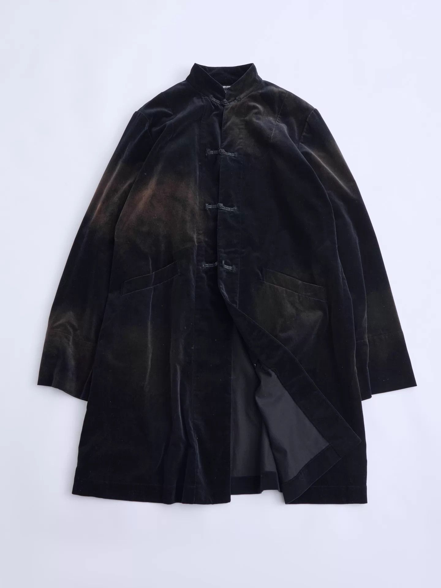 Comme des Garcons CDG Black Velvet Mandarin Collar Jacket Orange Dye Size L / US 10 / IT 46 - 8 Thumbnail