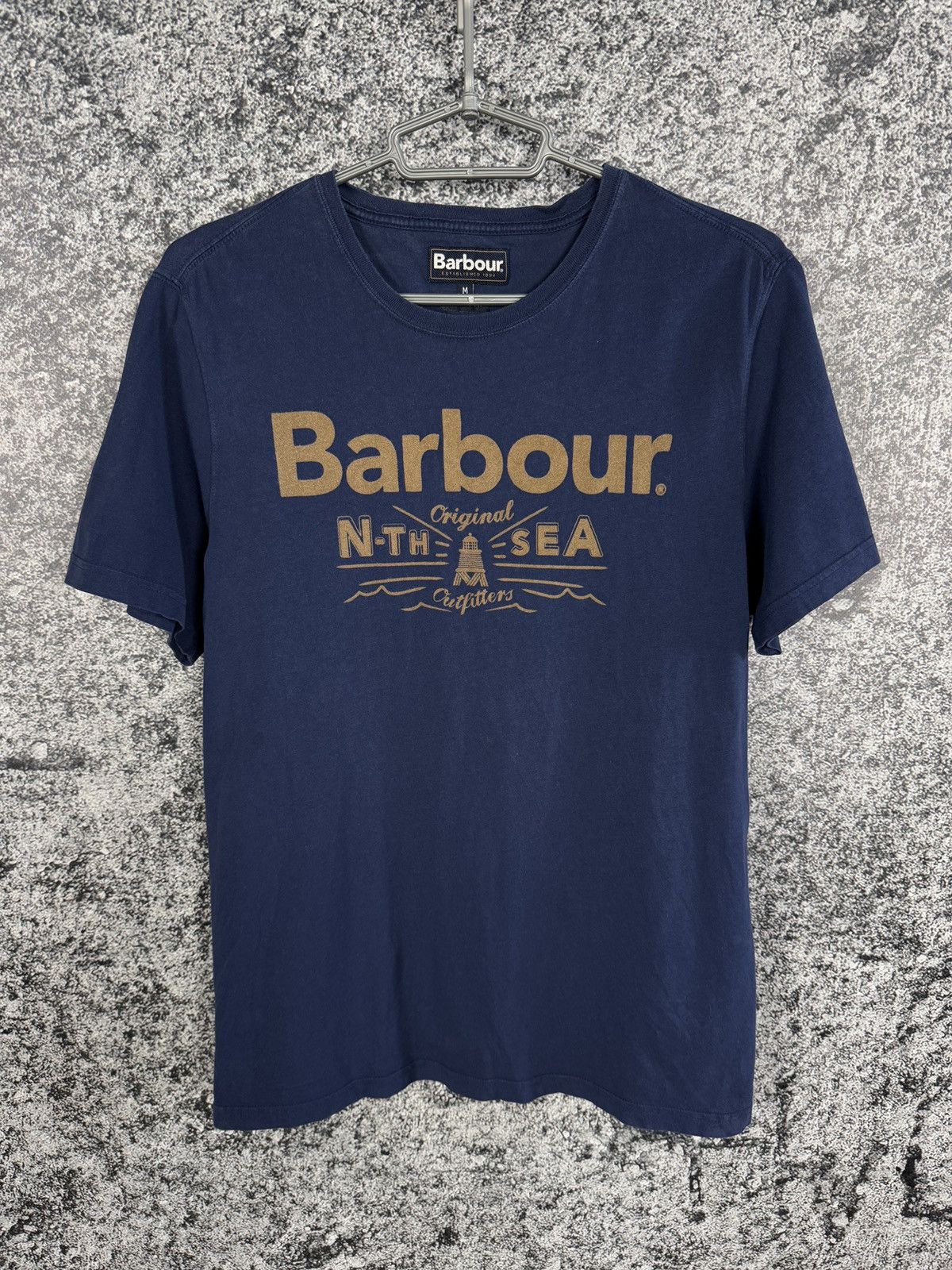 Barbour Men’s Barbour T-Shirt Big Logo N-TH Sea Tailored Fit Size M Size US M / EU 48-50 / 2 - 1 Thumbnail