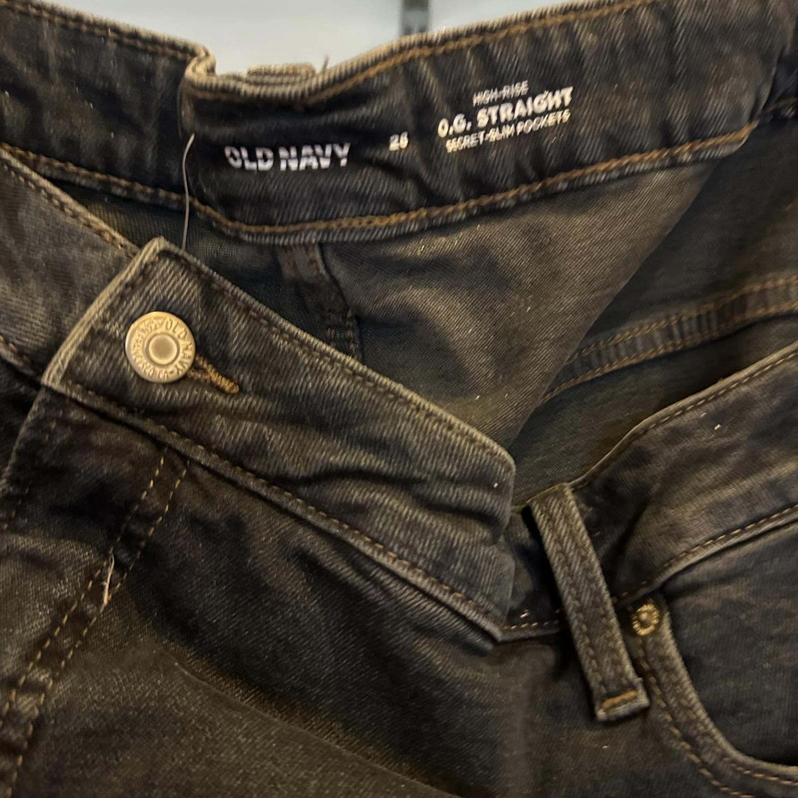 Old Navy Old Navy High-Rise O.G. Straight Jeans - Black Size 42" / US 20 - 2 Thumbnail