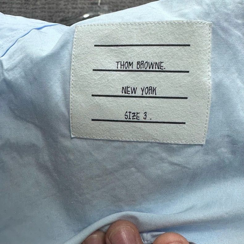 Thom Browne Thom browne Satin three-color striped light blue shirt 2503 Size US L / EU 52-54 / 3 - 4 Thumbnail