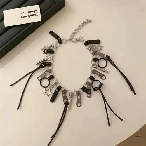Other Hip Hop Choker Retro Multi Zipper Necklace Size ONE SIZE - 5 Thumbnail