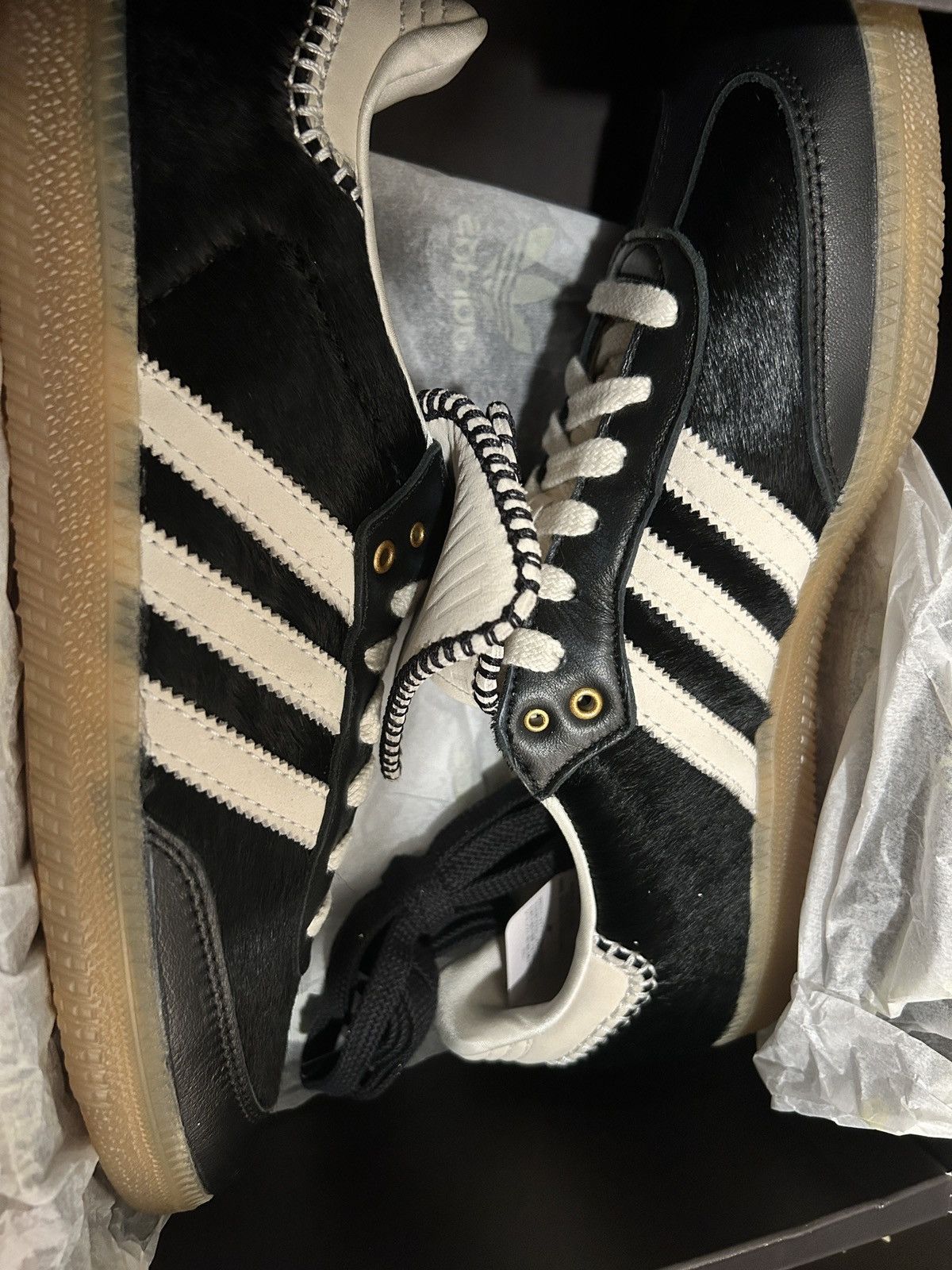 image of Adidas Samba Wales Bonner Leo Pony Black Shoes, Men's (Size 10)
