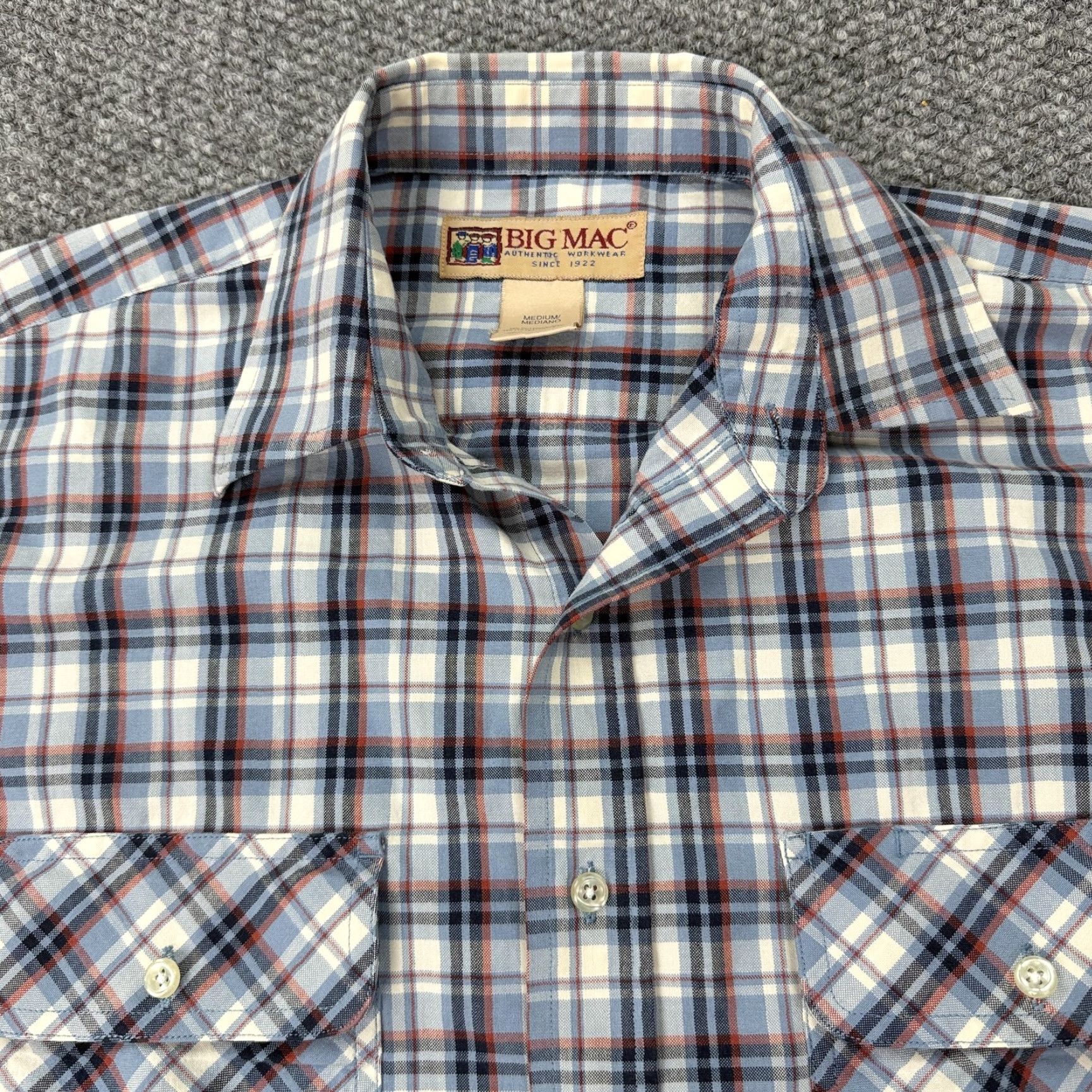 Vintage VINTAGE Big Mac Shirt Mens M Blue Plaid Workwear Western Button Front Size US M / EU 48-50 / 2 - 2 Thumbnail