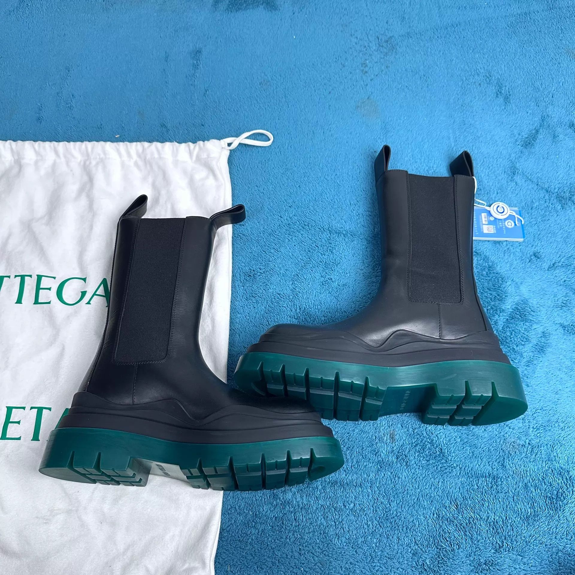 Bottega Veneta Bv tire chelsea boots black green 35 Size US 4.5 / IT 34.5 - 3 Thumbnail