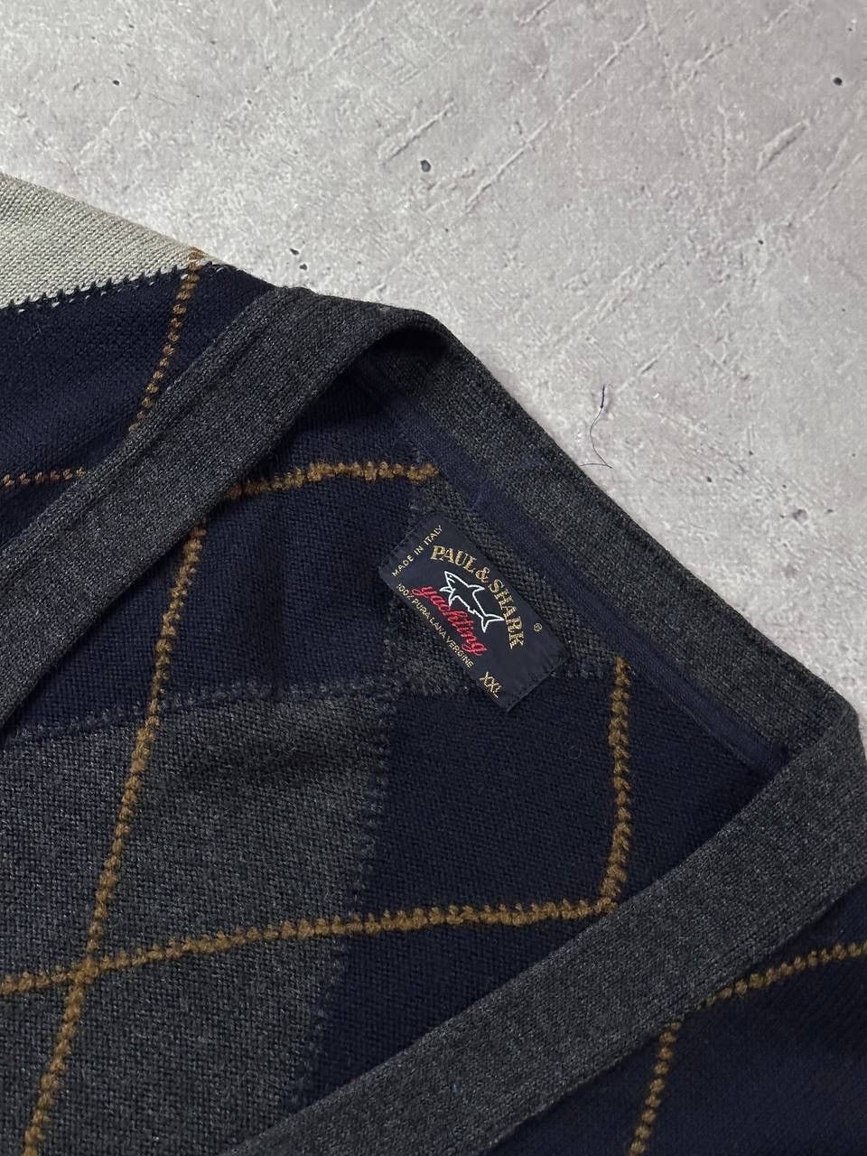 Paul & Shark Paul & Shark Yachting Argyle Wool Cardigan XXL Italy Vintage Size US XXL / EU 58 / 5 - 5 Thumbnail
