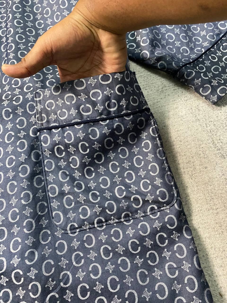Celine Celine Homme Macadam Blue Dressing Gown Luxury Men's Robe Size US M / EU 48-50 / 2 - 6 Thumbnail
