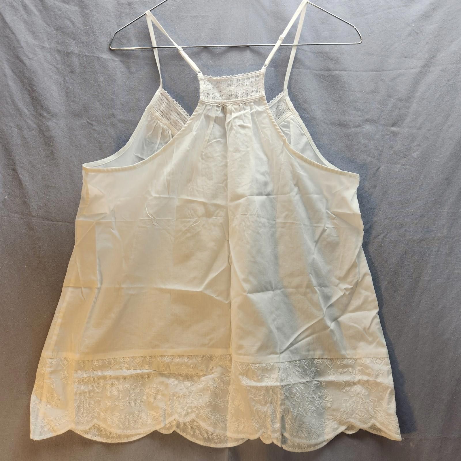 Club Monaco Moda International Lace Accented Tank White Size Large NWT Size L / US 10 / IT 46 - 8 Thumbnail