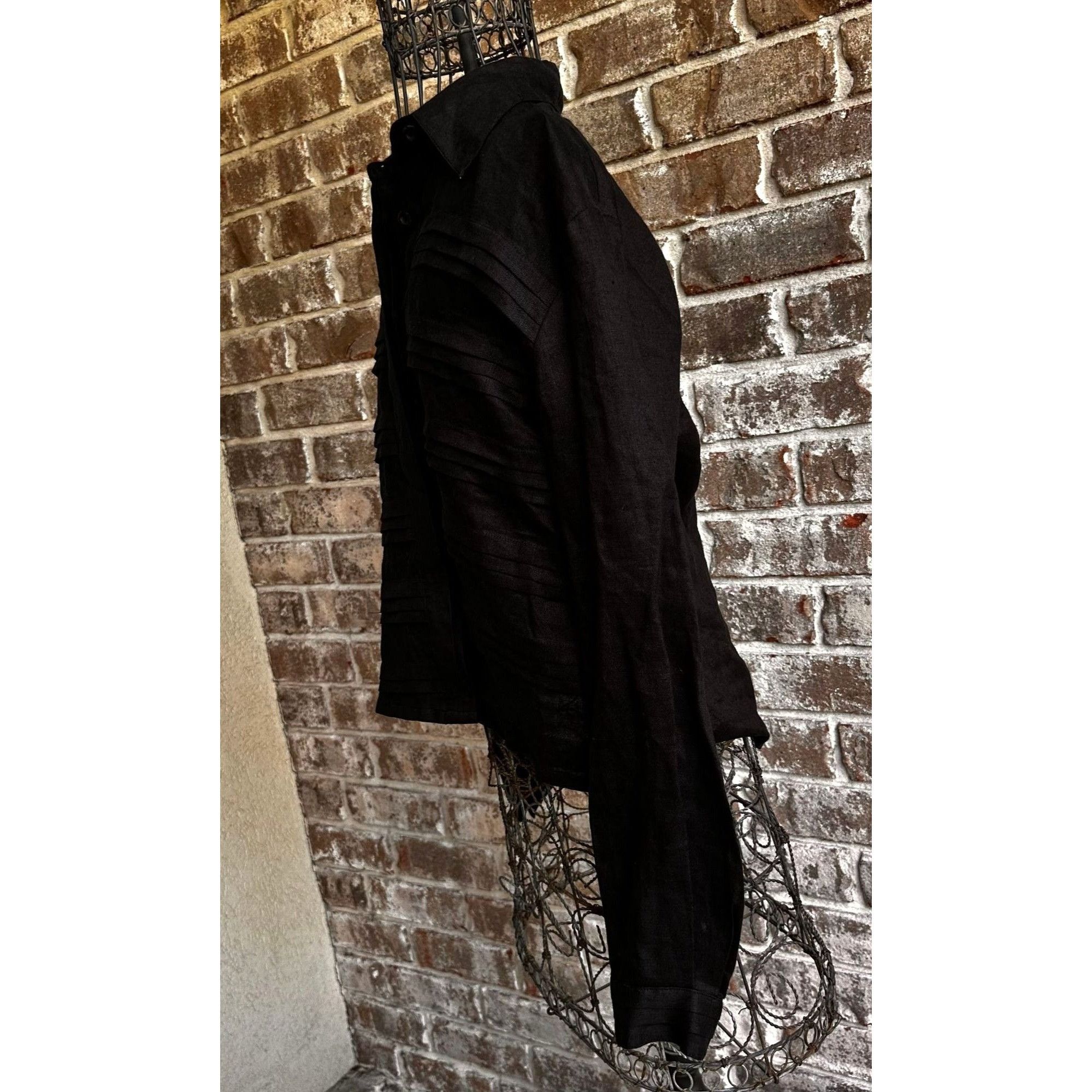 Designer × Vintage ViTG J Song Collection Blouse Size 8 Black Linen Semi Sheer Size M / US 6-8 / IT 42-44 - 9 Thumbnail