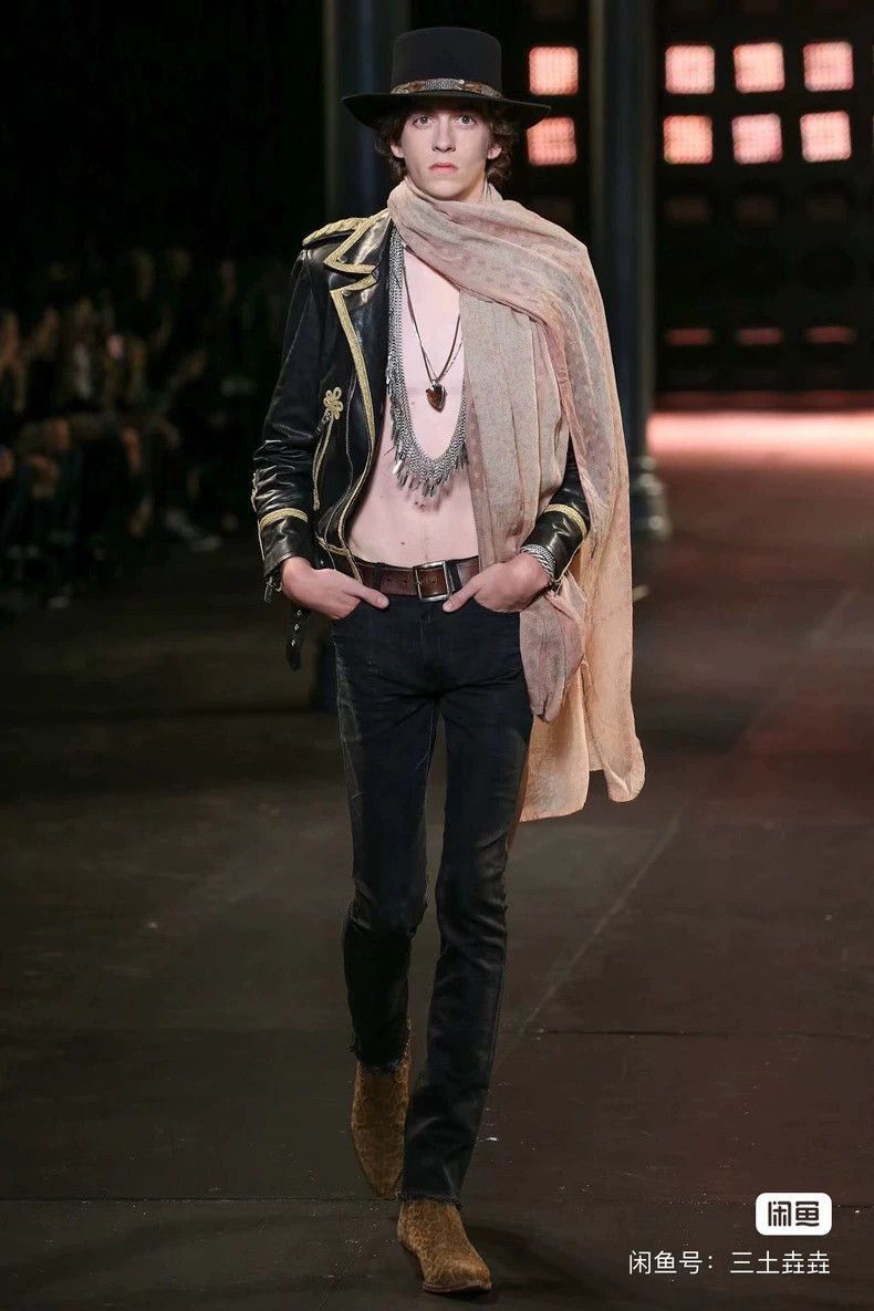 Saint Laurent Paris Golden Thread Palace Buffalo Leather Ja