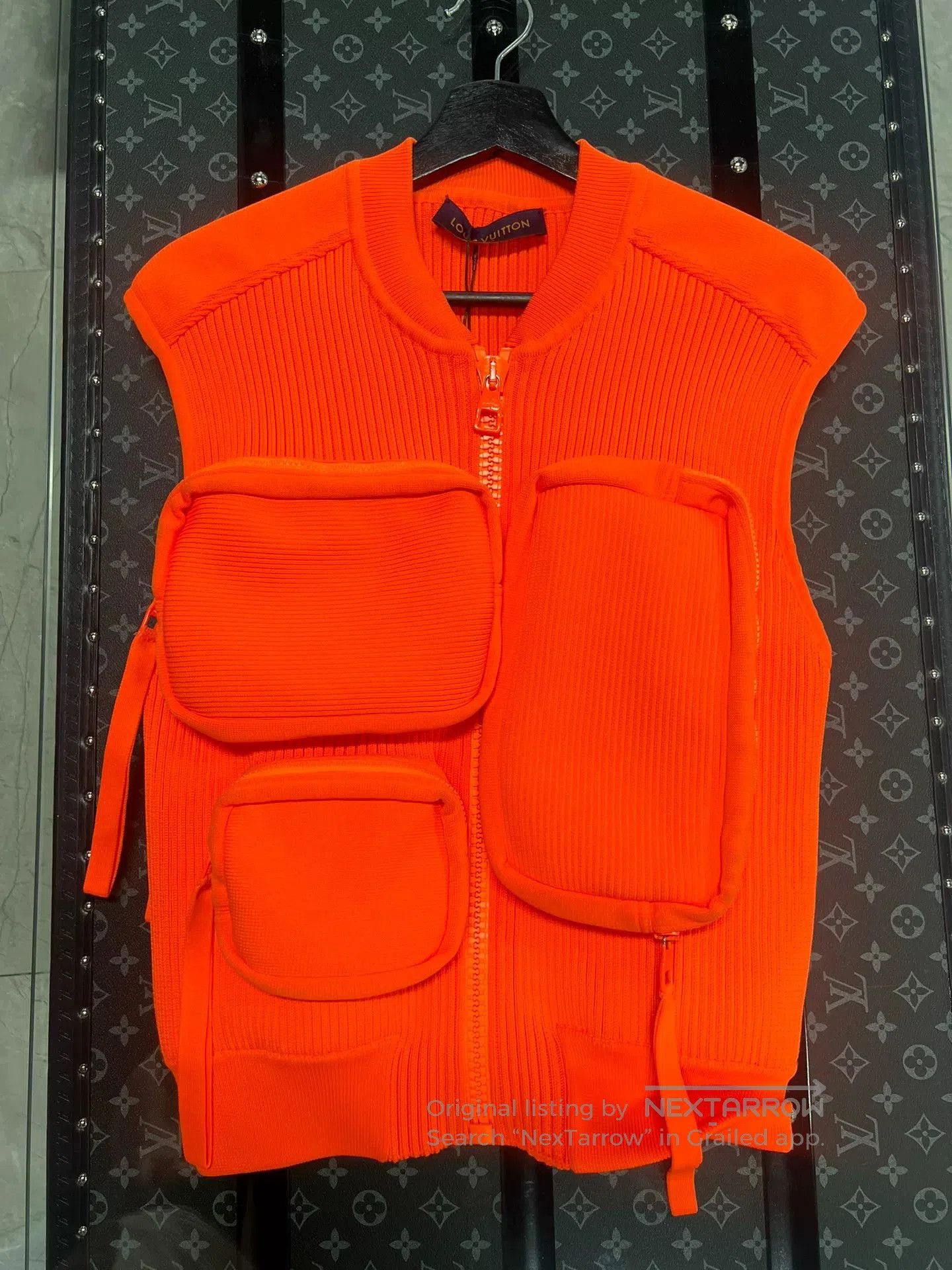Louis Vuitton LV Multi-Pocket Sleeveless Vest in Orange. Size US XL / EU 56 / 4 - 1 Thumbnail