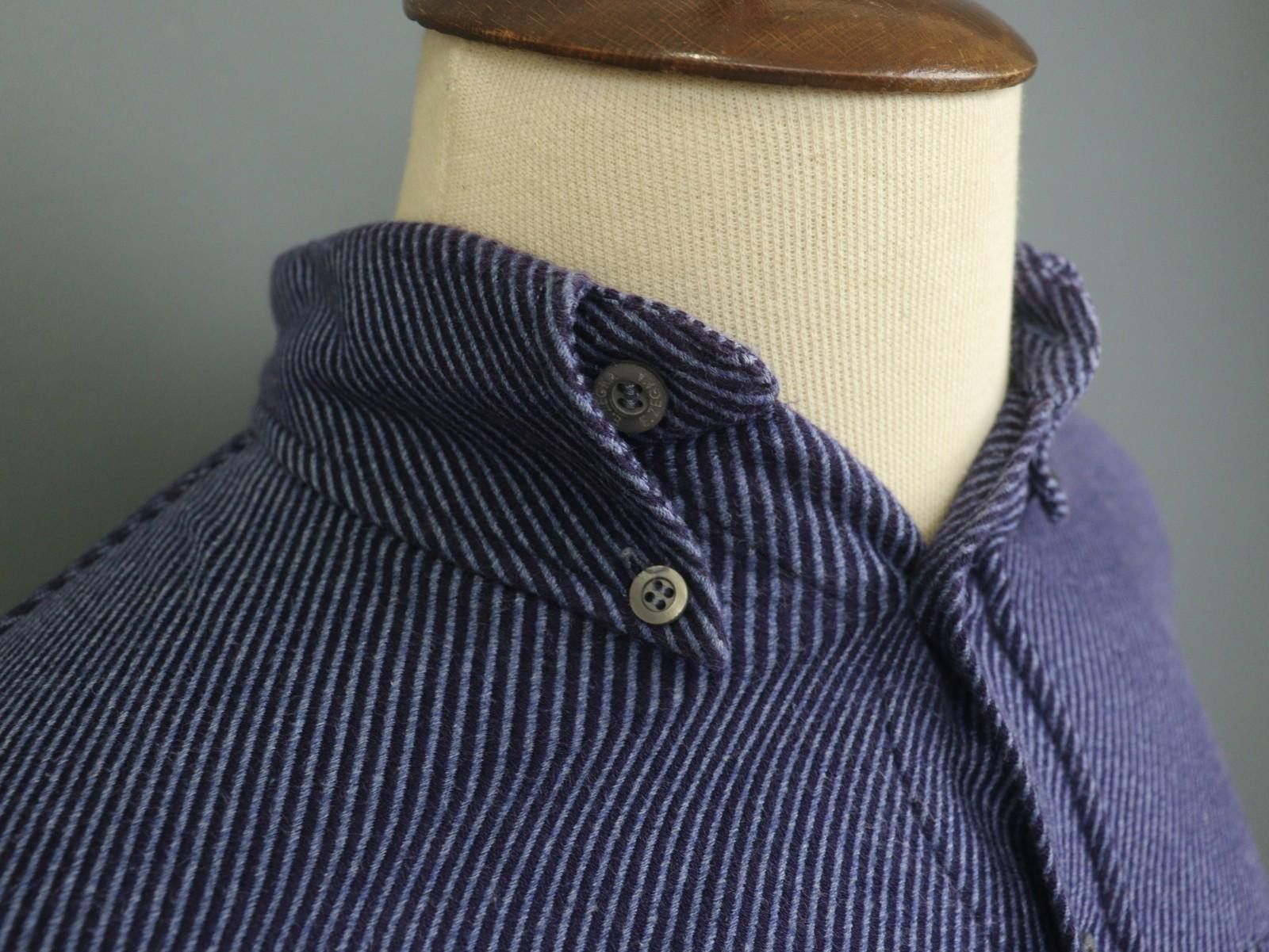 Ermenegildo Zegna Zegna Navy Striped Cotton Button Down Shirt Size M Size US M / EU 48-50 / 2 - 4 Thumbnail