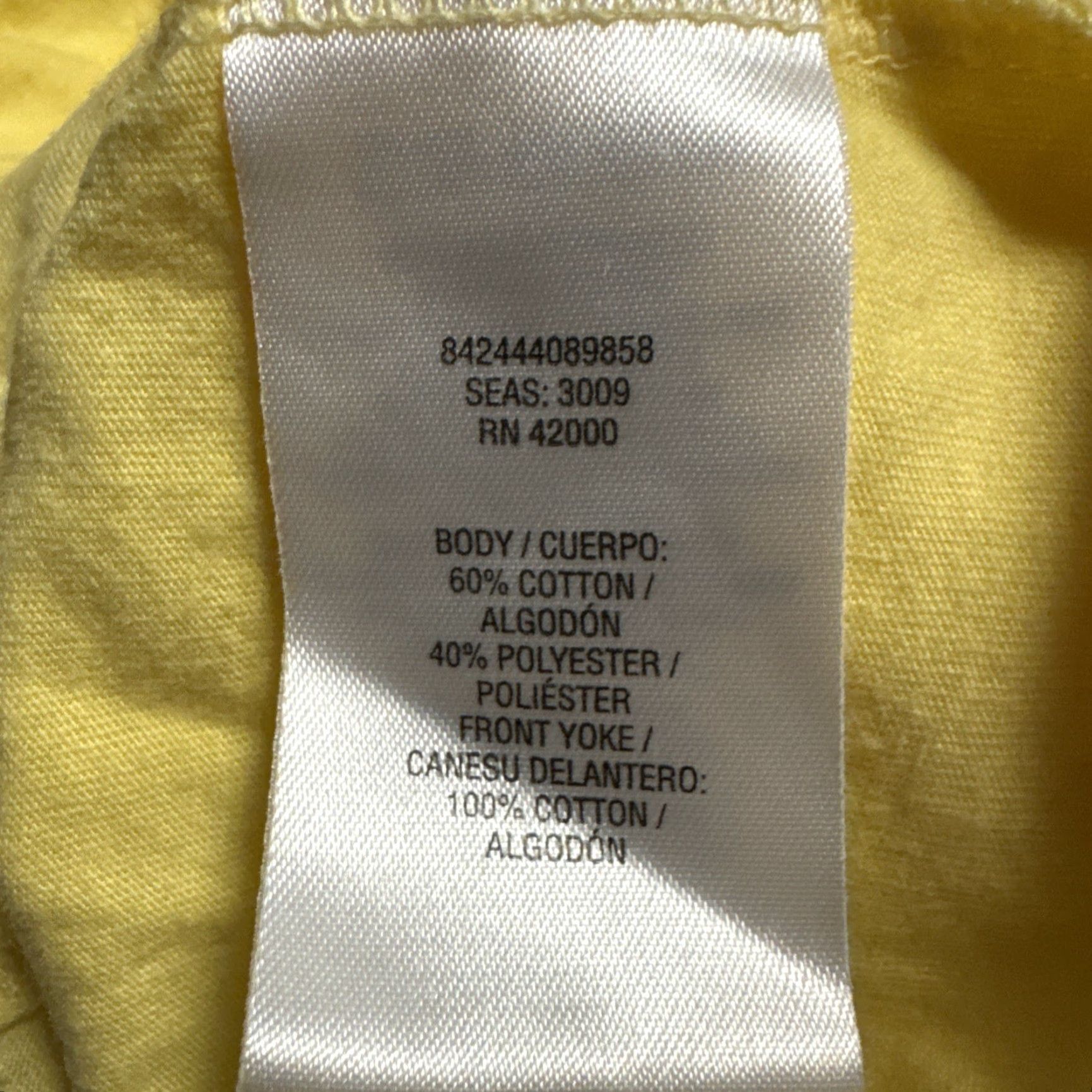 Basic Editions Basic Editions Y2K Style Top Blouse Women L Yellow Square Neck Short Sleeve Button Casual Lightweight Jersey 60% Cotton 40% Polyester Peasant Prairie Size L / US 10 / IT 46 - 5 Thumbnail
