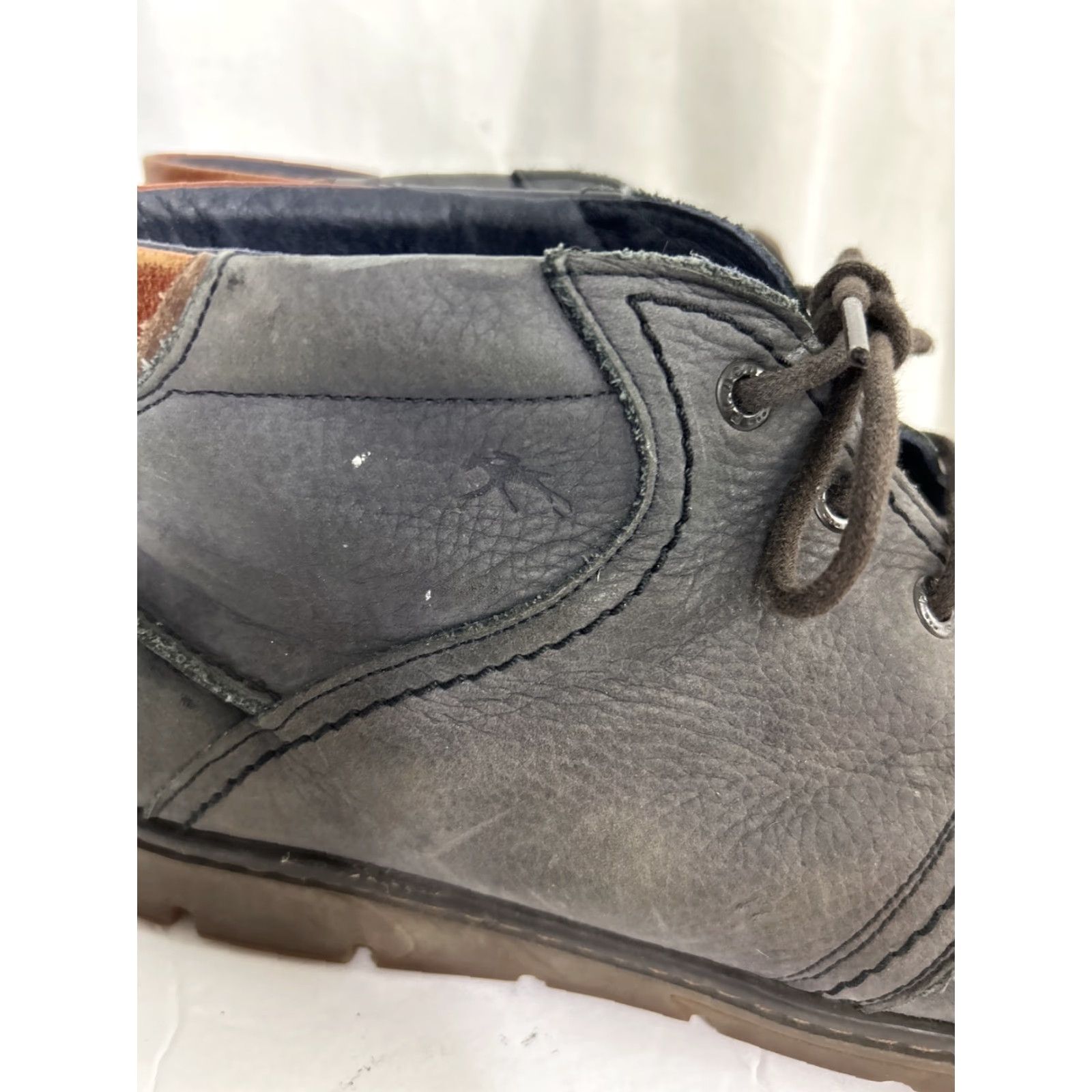 Vintage Fluchos Boots Chukka Leather Navy Blue 46 US 13 Men Leather Outsole Spain Mens Size 46 Navy Blue Leather Chukka Boots Men Shoes Size US 13 / EU 46 - 4 Thumbnail