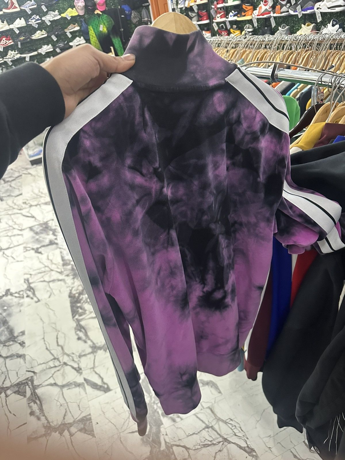 Palm Angels Palm Angels Purple Chenile Tie-Dye Track Jacket Size US L / EU 52-54 / 3 - 3 Thumbnail