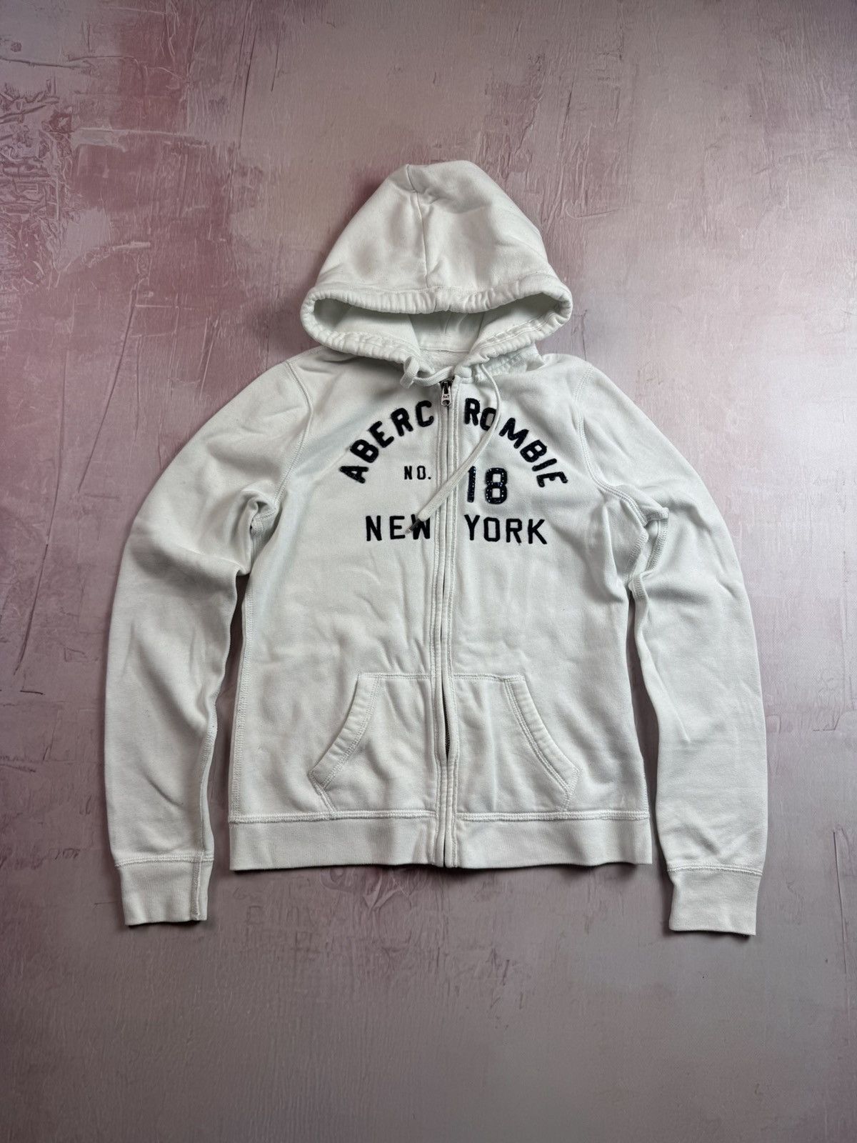 Pre-owned Abercrombie Fitch Abercrombie & Fitch If Six Was Nine Japan Style Zip Hoodie In White