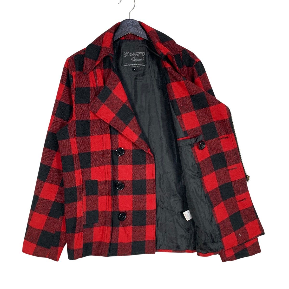 If Six Was Nine Vintage Flannel Jacket Double Collar Women Tartan Jacket Size S / US 4 / IT 40 - 9 Thumbnail