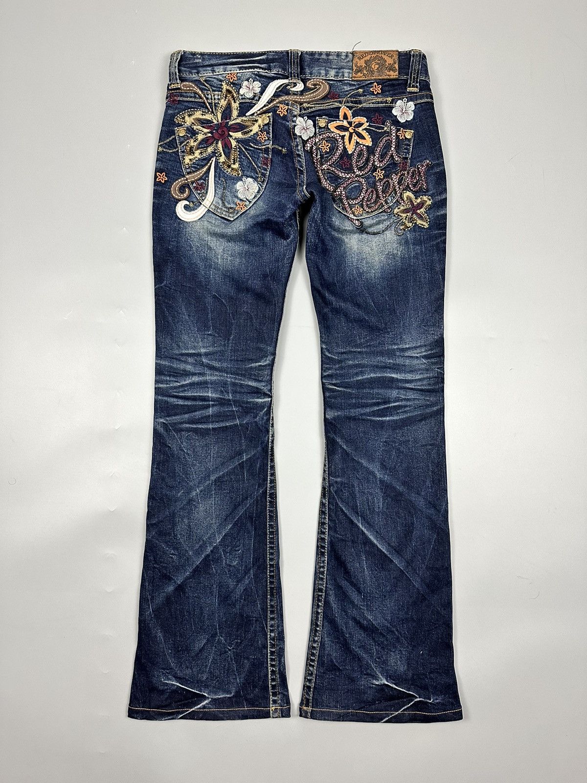 If Six Was Nine 🔥Sick🔥Red Pepper Embroidered Whiskered Flared Jeans Size US 30 / EU 46 - 2 Thumbnail