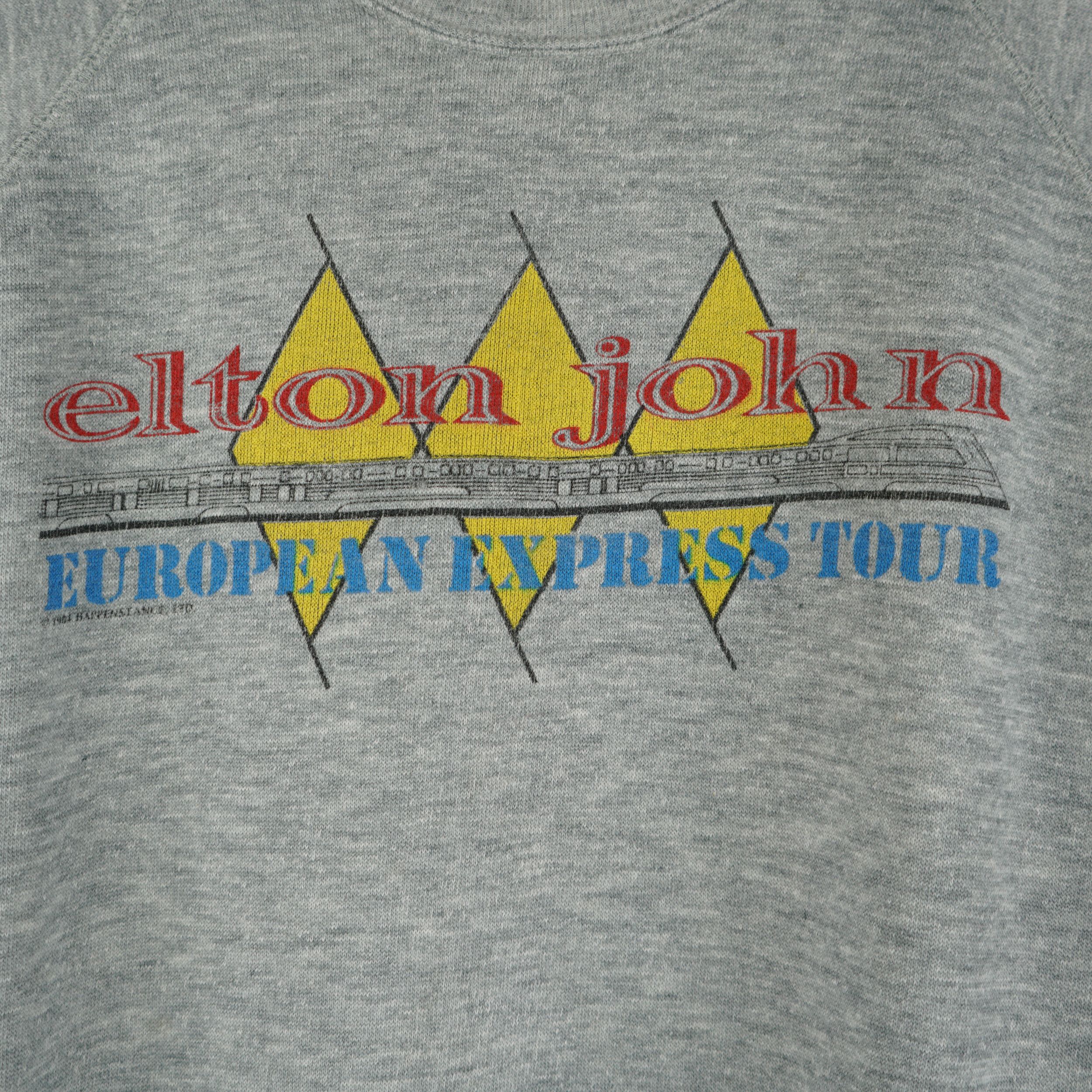 Band Tees × Vintage 1984 Elton John European Express Tour Sweatshirt Size US M / EU 48-50 / 2 - 2 Thumbnail