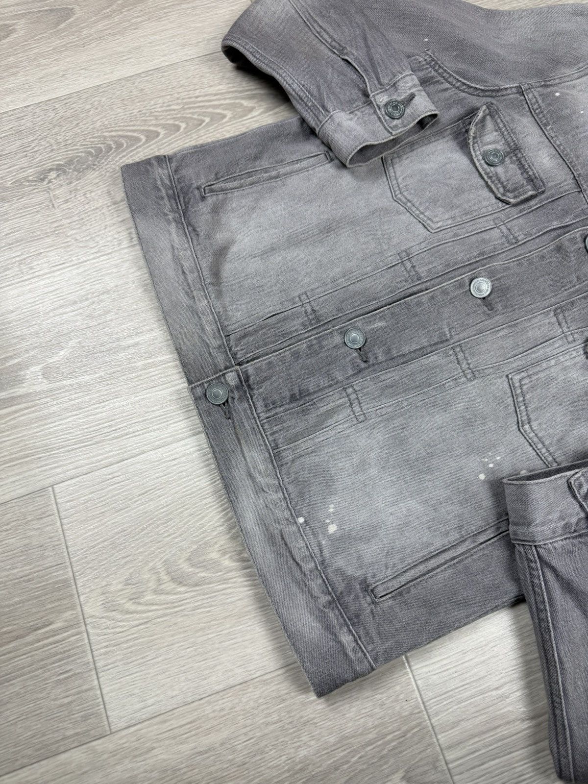 Allsaints ALLSAINTS Akola Jacket Distressed Gray Denim Size S Size US S / EU 44-46 / 1 - 6 Thumbnail