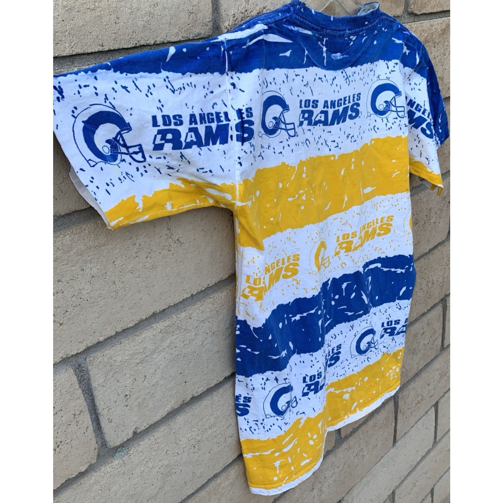 Vintage VINTAGE Los Angeles Rams T Shirt AOP All Over Print Single Stitch Size M Medium Shirt Mens White Graphic Print 90s Sports Rams Size US M / EU 48-50 / 2 - 5 Thumbnail