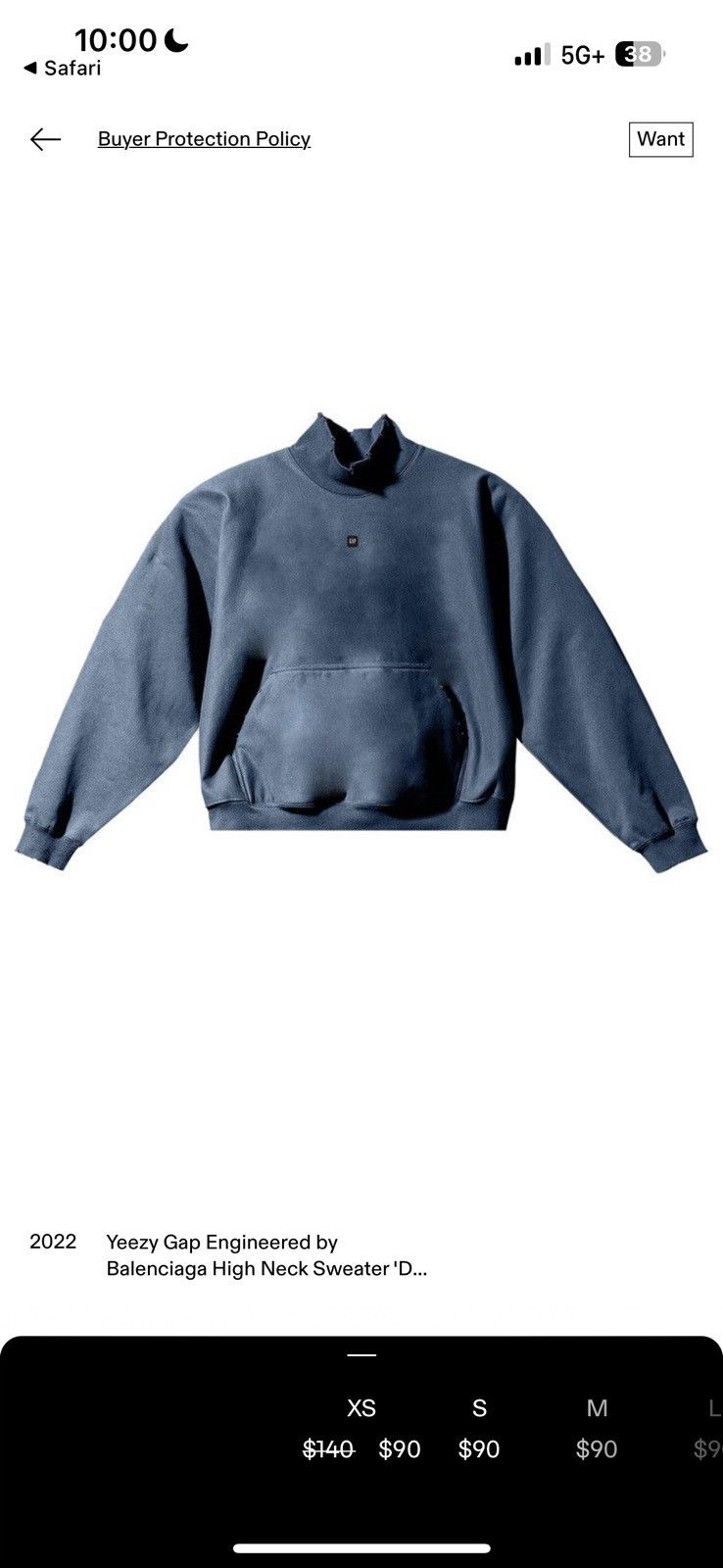 Balenciaga × Gap × Yeezy Yeezy Gap x Balenciaga High neck sweater Size US XS / EU 42 / 0 - 5 Thumbnail