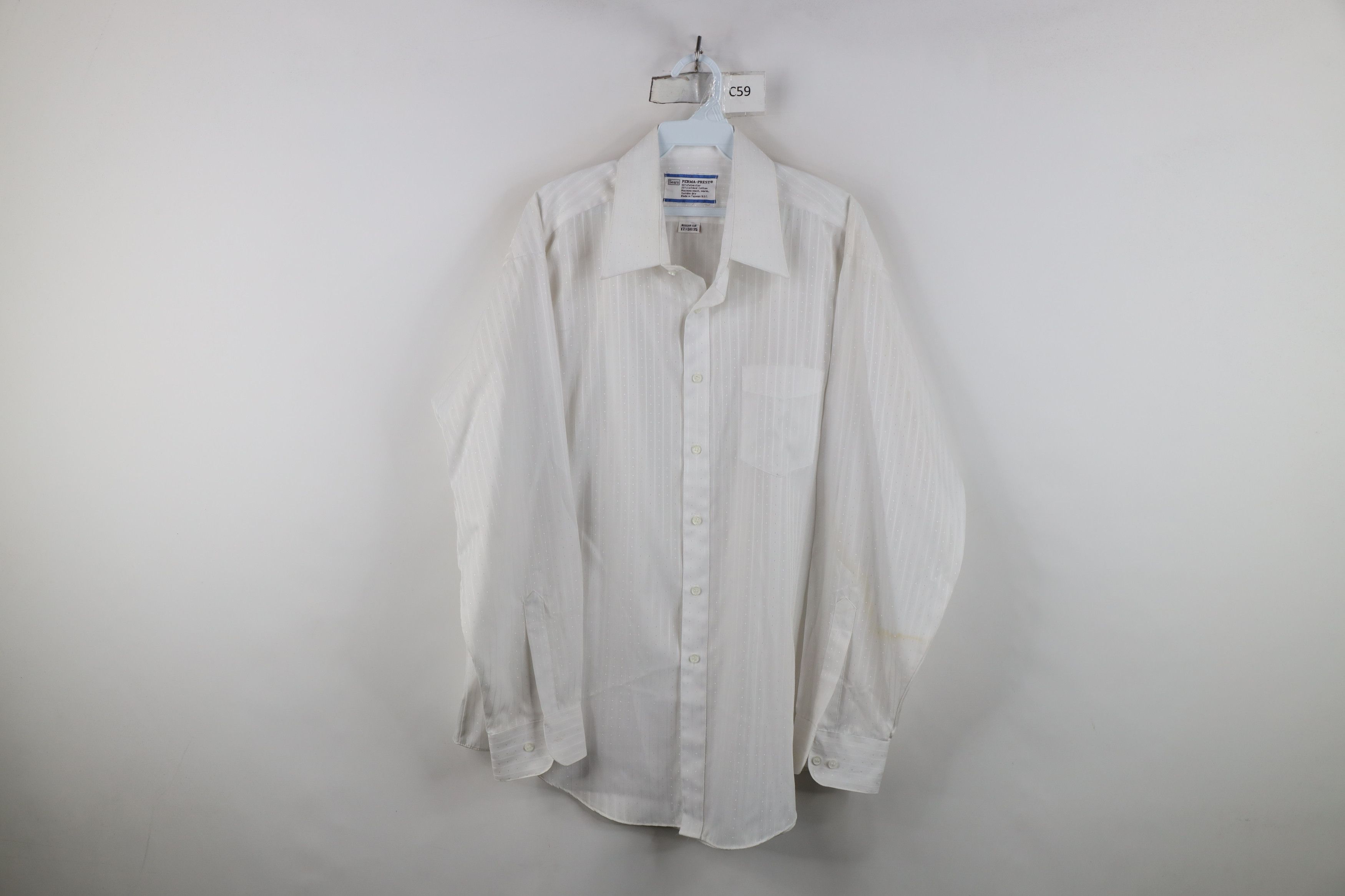 Vintage Vintage 70s Streetwear Diamond Striped Collared Button Shirt Size US M / EU 48-50 / 2 - 1 Thumbnail